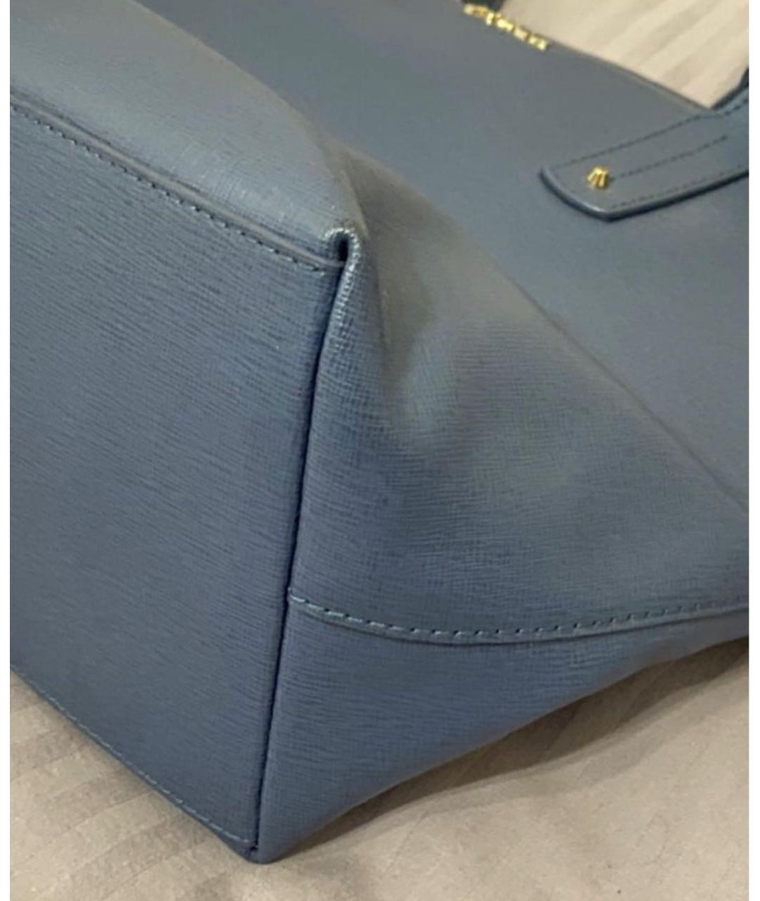 FURLA Голубая кожаная сумка тоут, фото 4