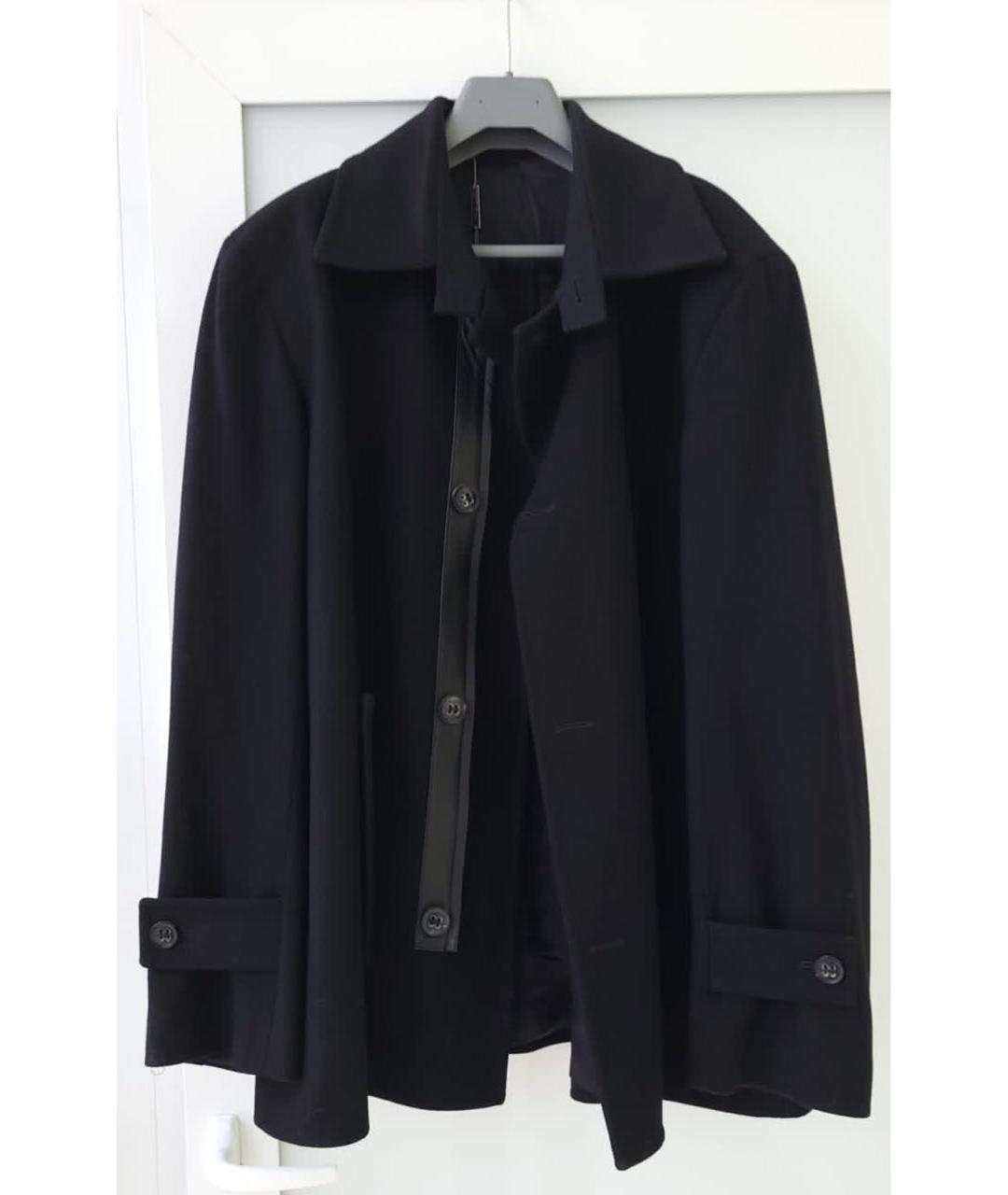 CORTIGIANI Черное шерстяное пальто, фото 5