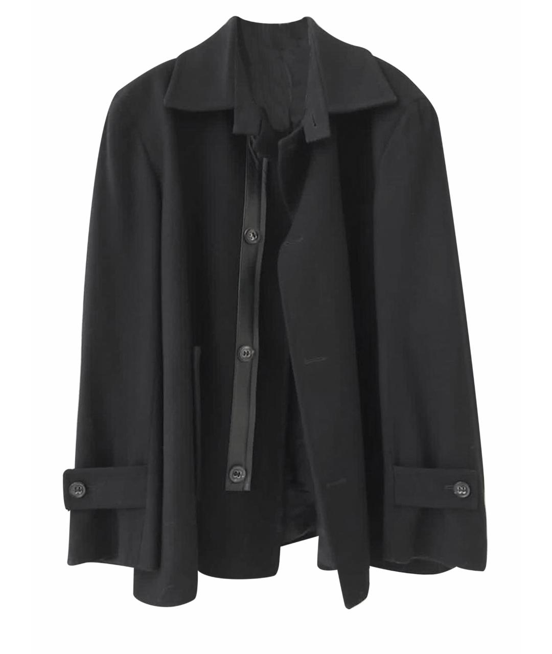 CORTIGIANI Черное шерстяное пальто, фото 1