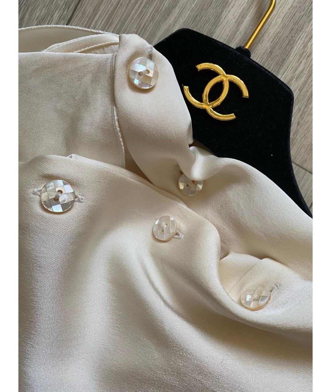 CHANEL PRE-OWNED Бежевая шелковая блузы, фото 4