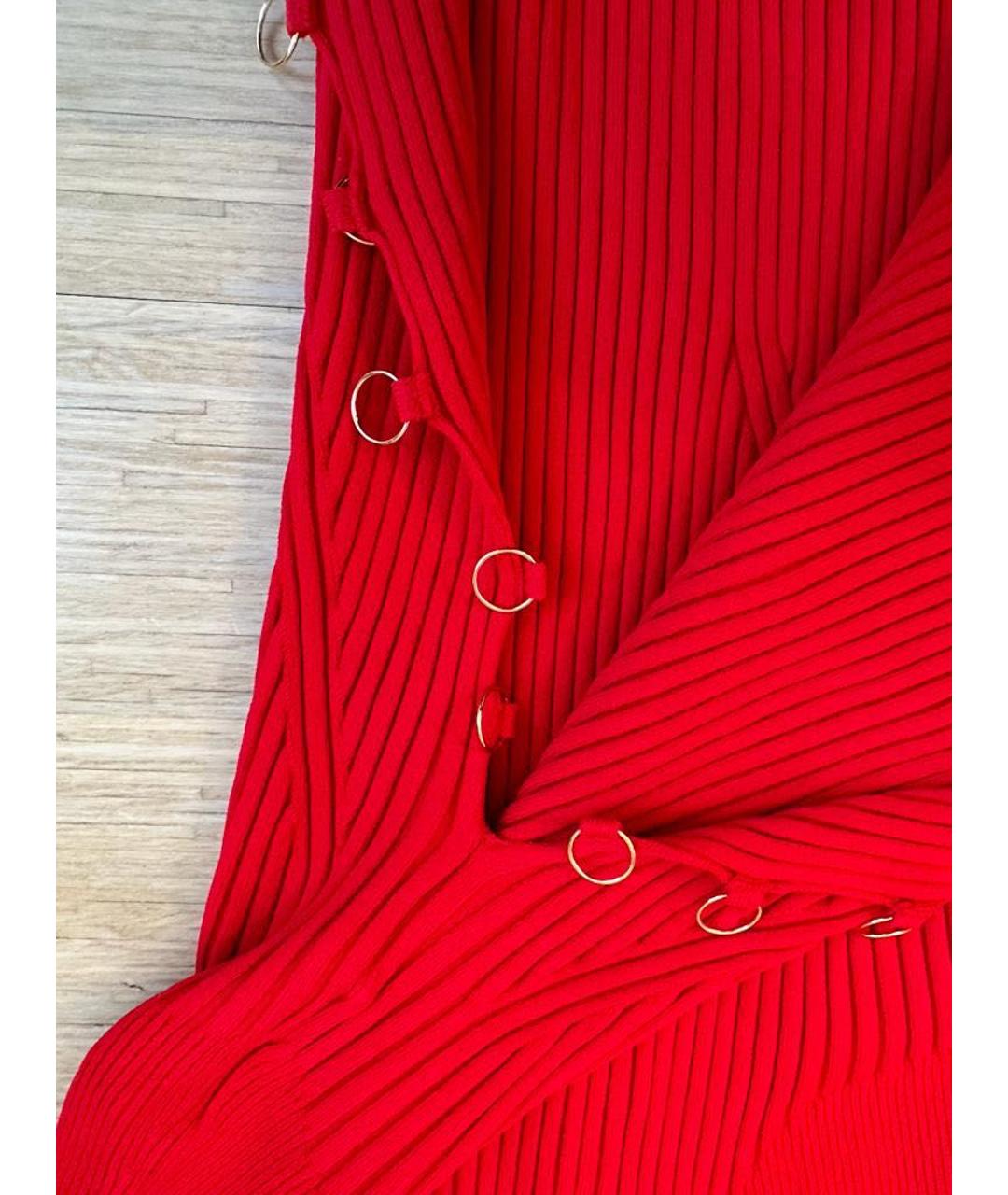 JACQUEMUS Красное вискозное повседневное платье, фото 3