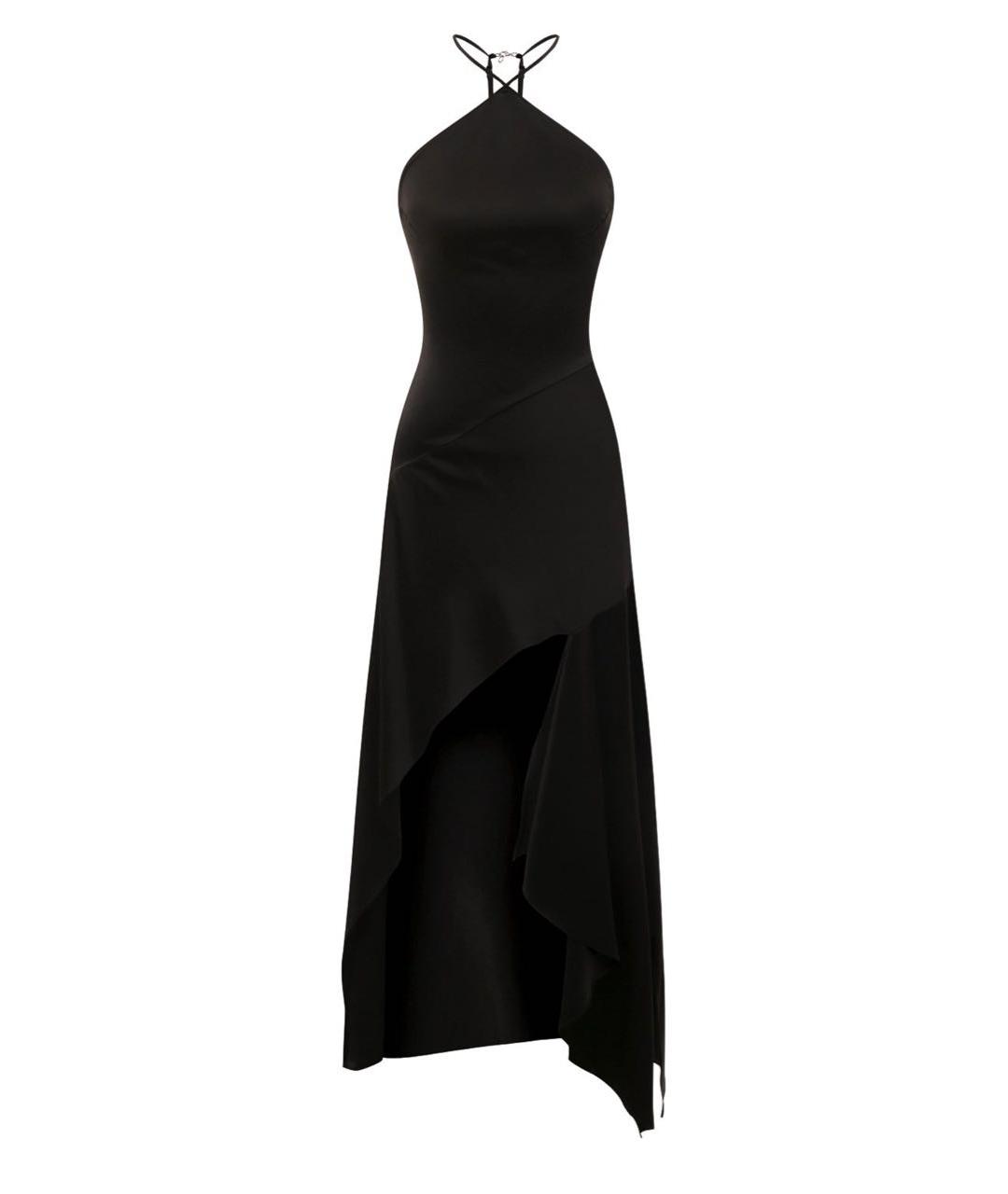 TRUSSARDI Черное атласное вечернее платье, фото 1
