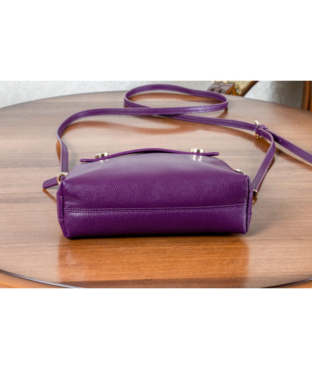 FURLA Фиолетовая кожаная сумка через плечо, фото 7