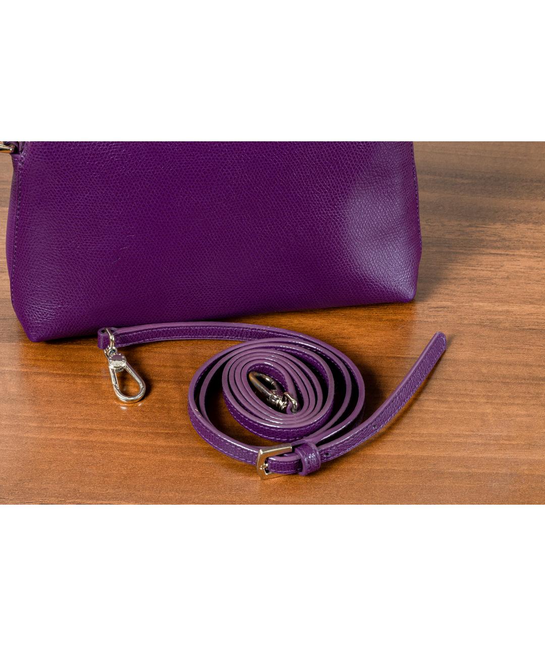 FURLA Фиолетовая кожаная сумка через плечо, фото 8
