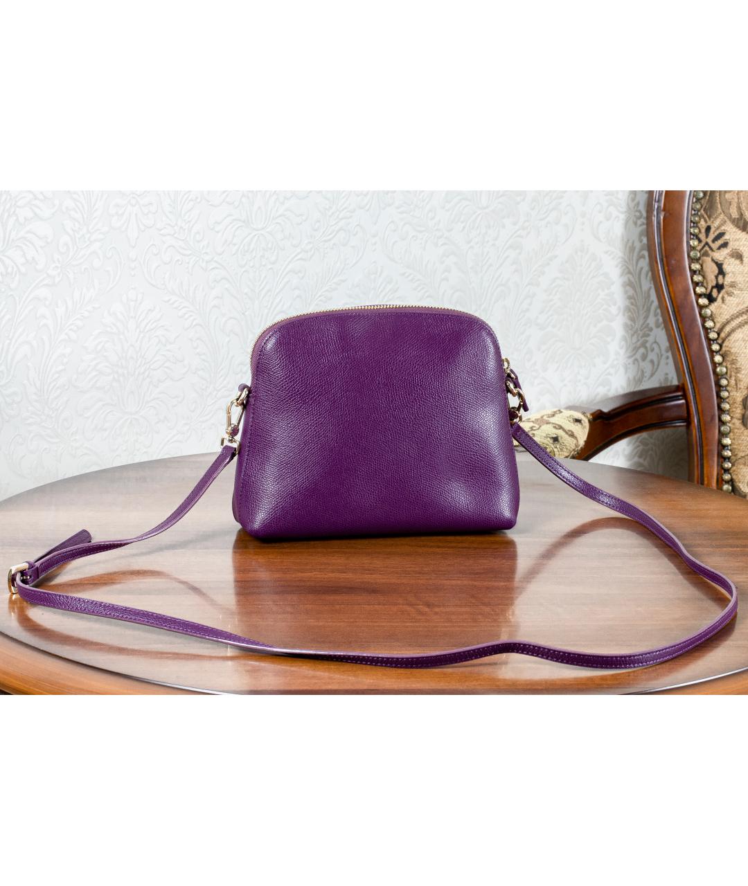 FURLA Фиолетовая кожаная сумка через плечо, фото 6