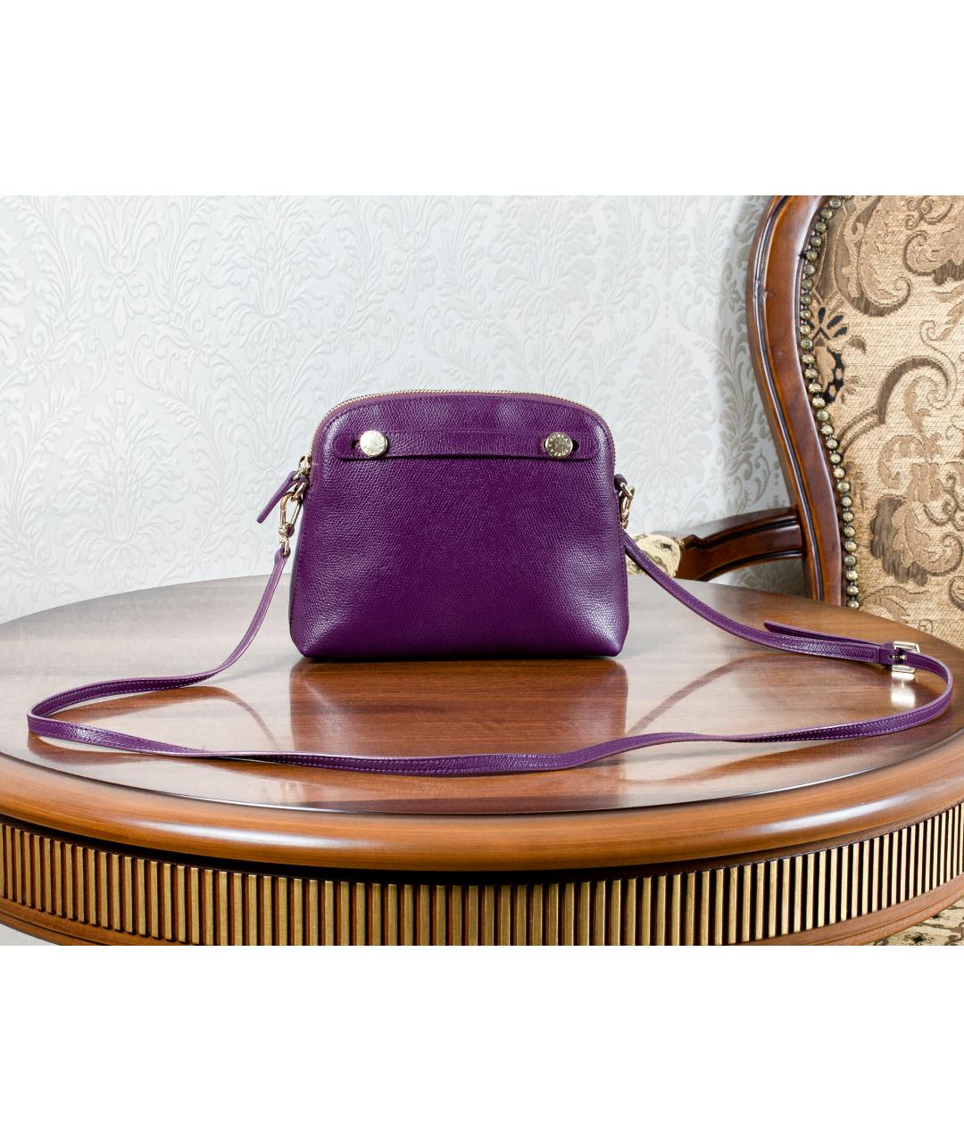 FURLA Фиолетовая кожаная сумка через плечо, фото 2