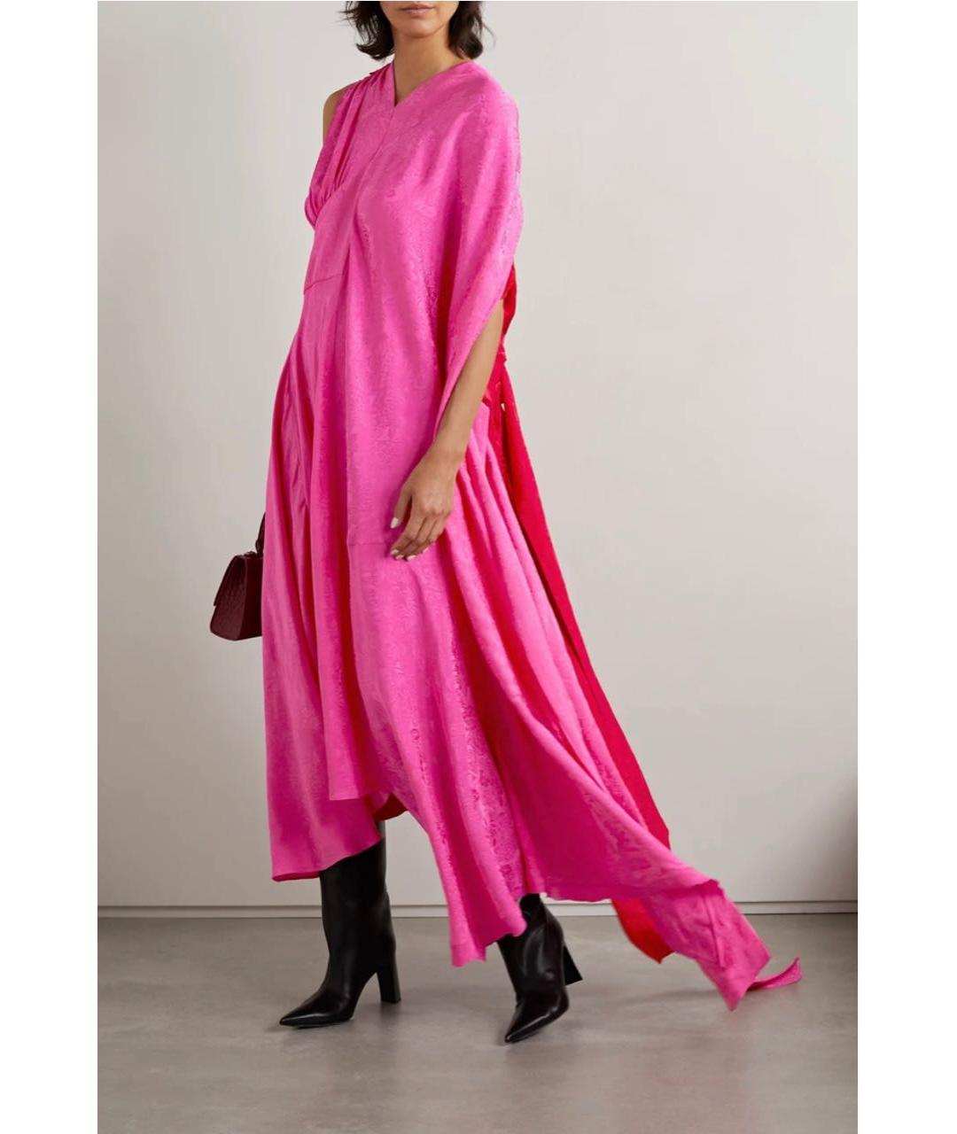 BALENCIAGA Розовое вискозное вечернее платье, фото 3