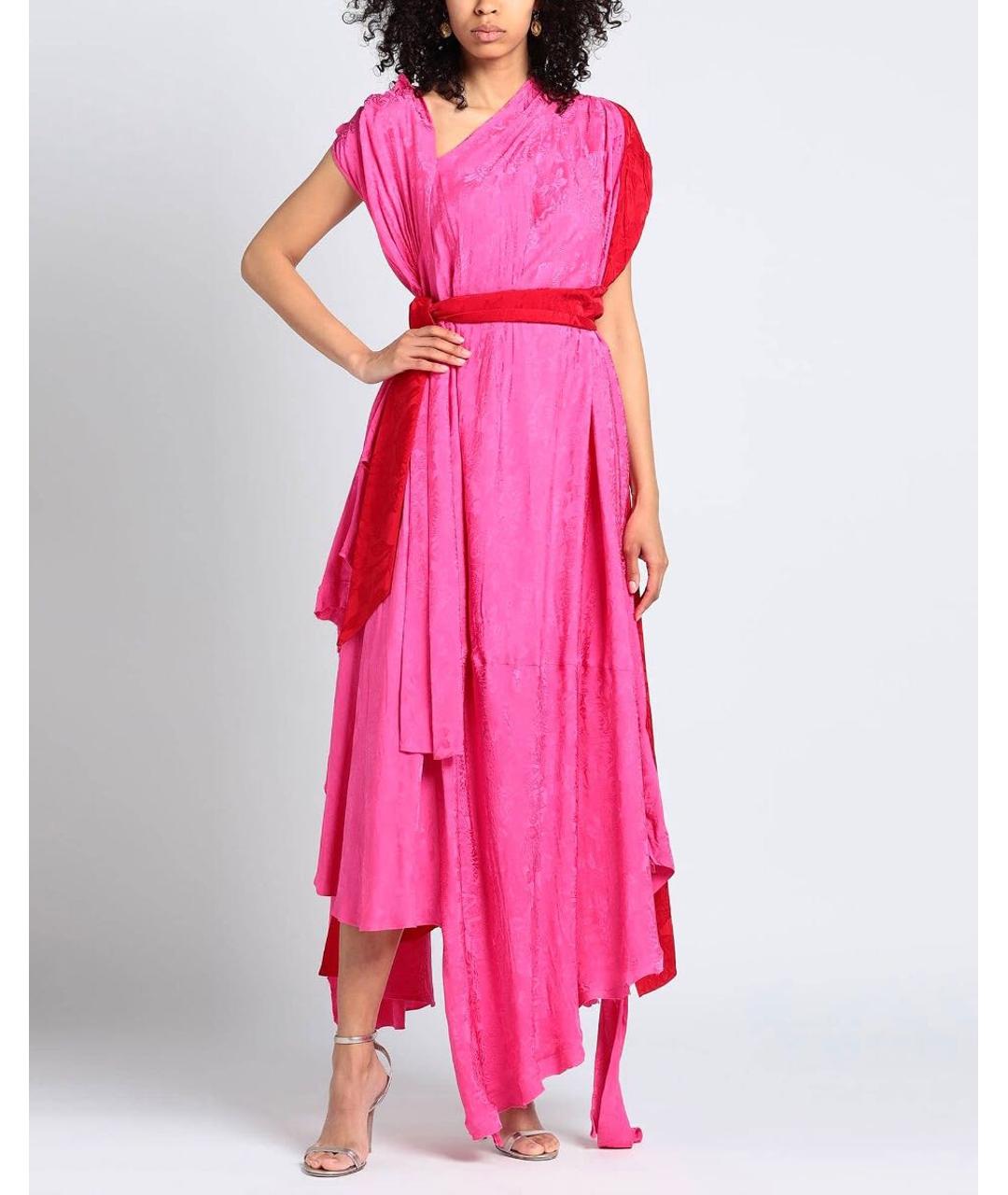 BALENCIAGA Розовое вискозное вечернее платье, фото 6