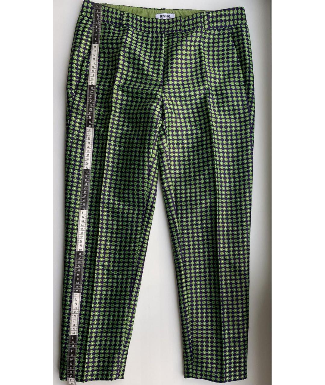MOSCHINO Зеленые полиэстеровые брюки узкие, фото 6
