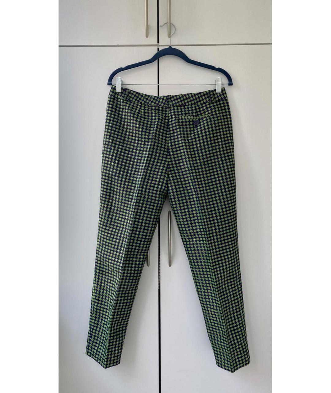 MOSCHINO Зеленые полиэстеровые брюки узкие, фото 2