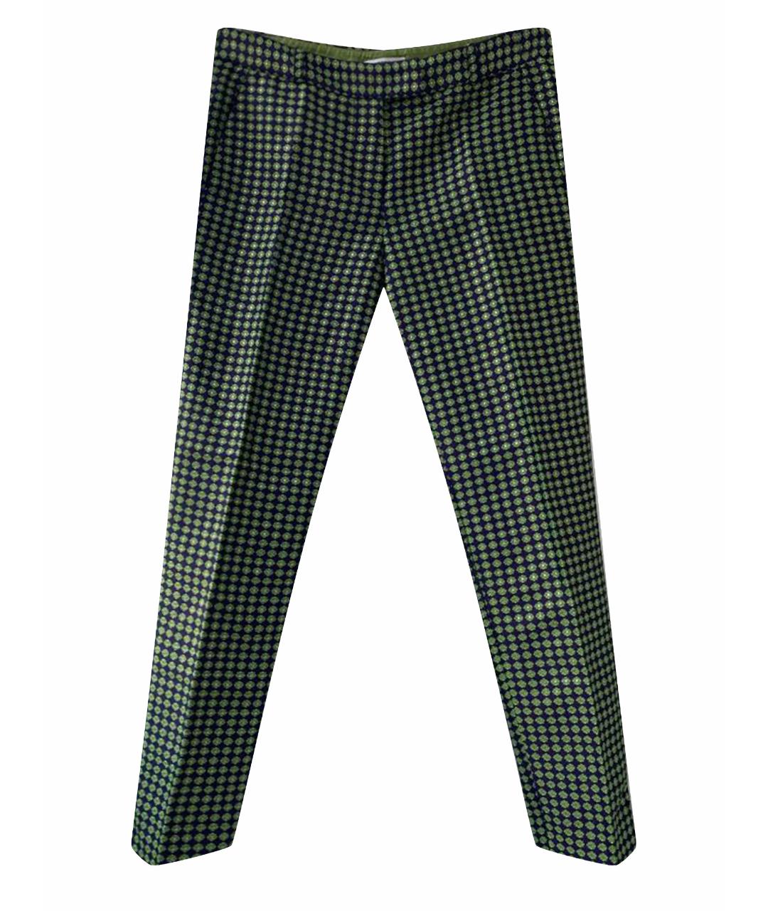 MOSCHINO Зеленые полиэстеровые брюки узкие, фото 1