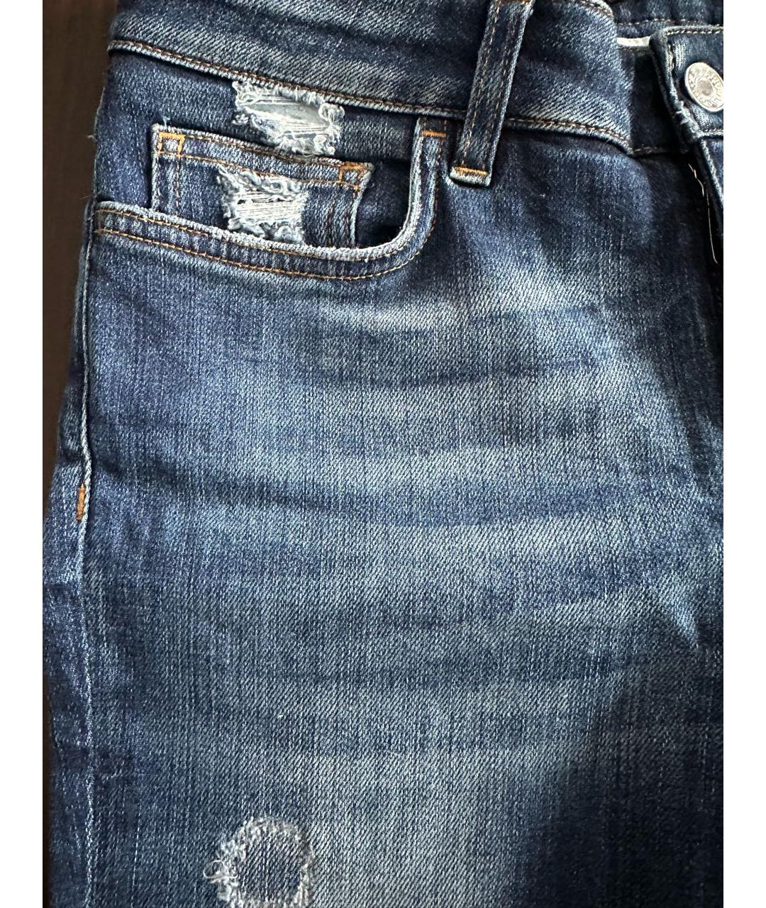 DOLCE&GABBANA Синие хлопко-эластановые джинсы слим, фото 4