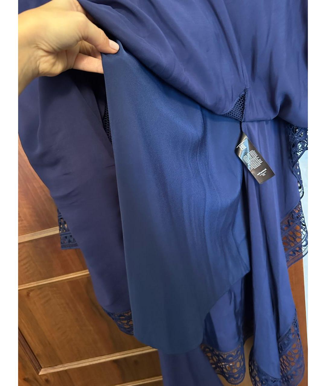SELF-PORTRAIT Синее вискозное платье, фото 6