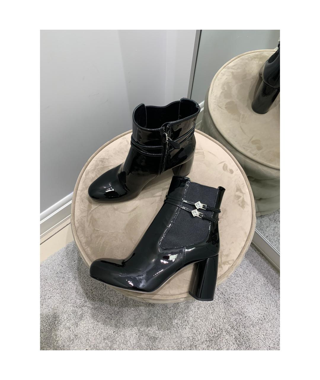 MIU MIU Черные ботильоны из лакированной кожи, фото 5