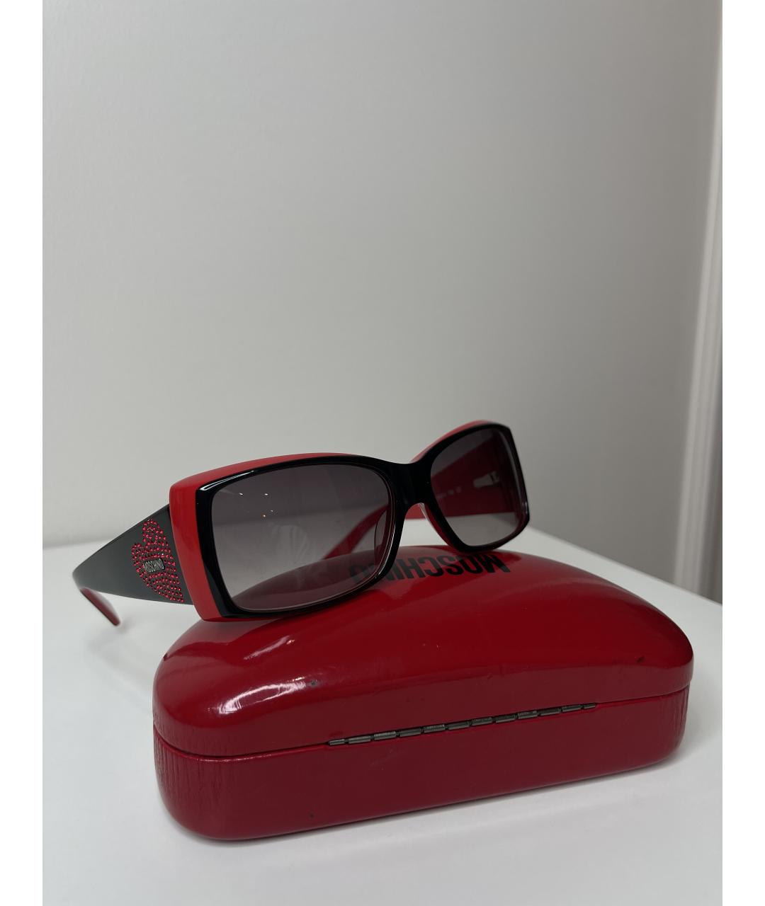 MOSCHINO Красные пластиковые солнцезащитные очки, фото 3