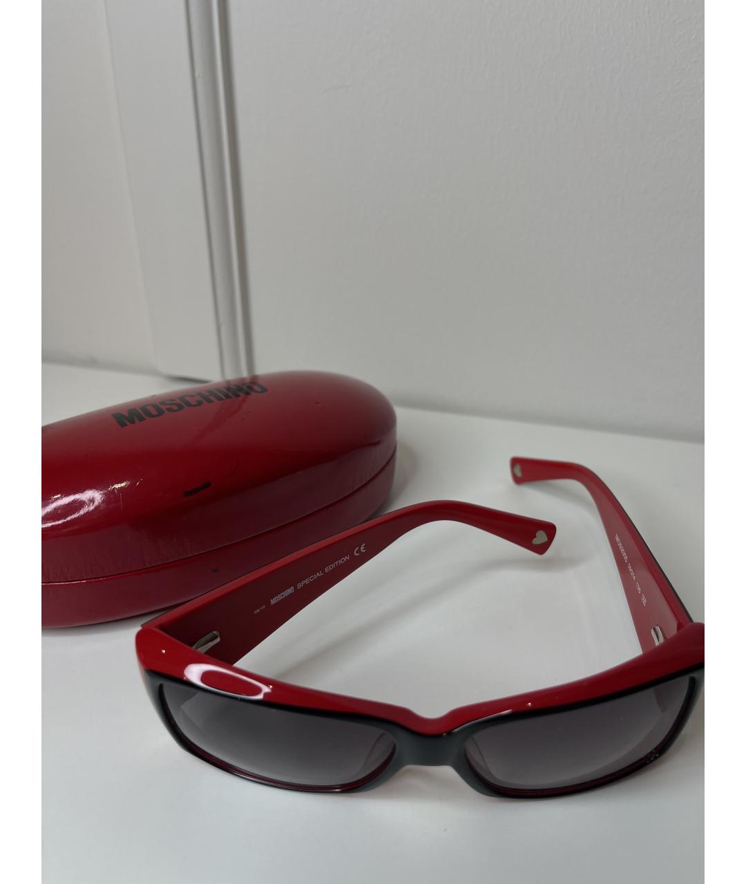 MOSCHINO Красные пластиковые солнцезащитные очки, фото 2