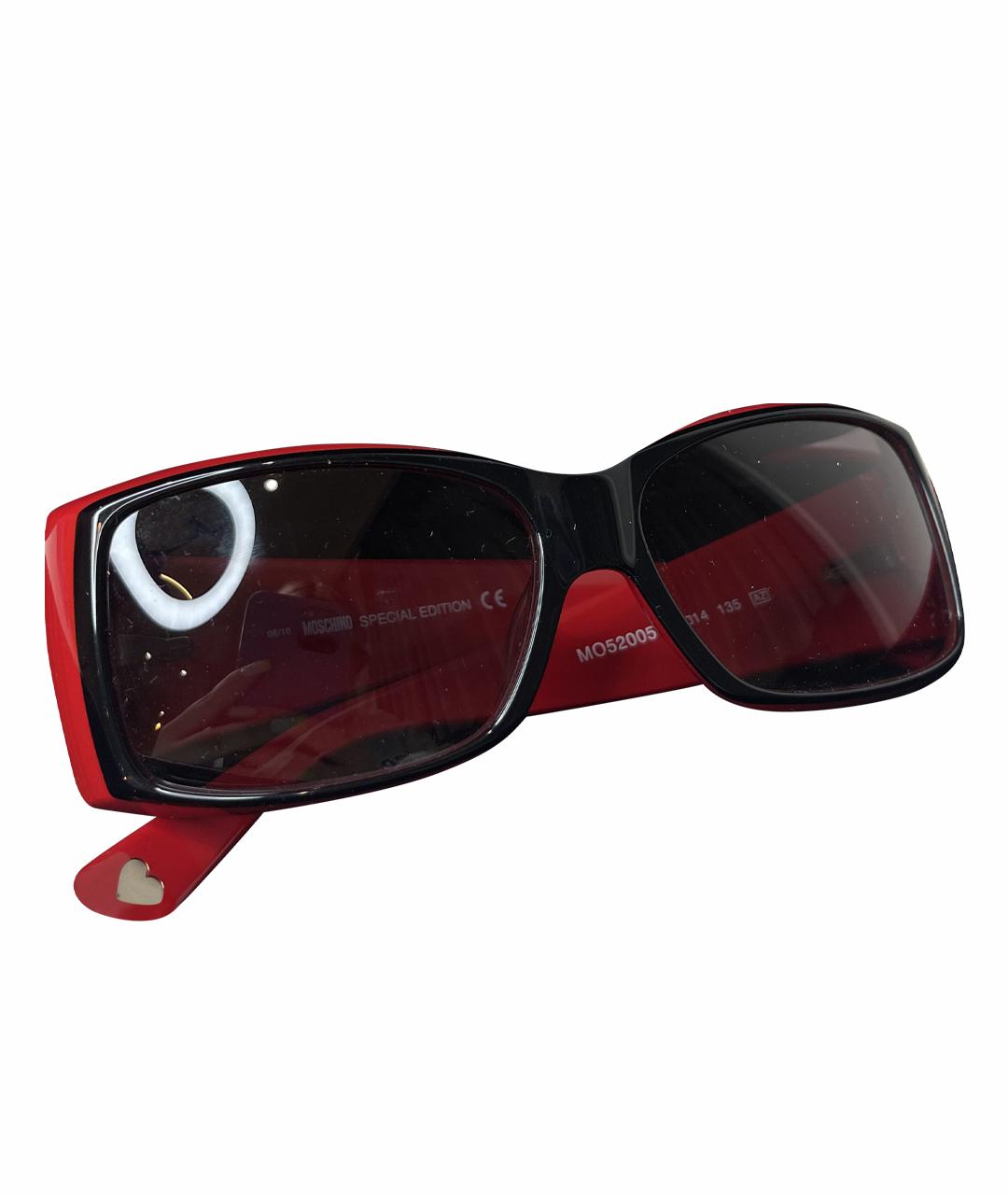 MOSCHINO Красные пластиковые солнцезащитные очки, фото 1