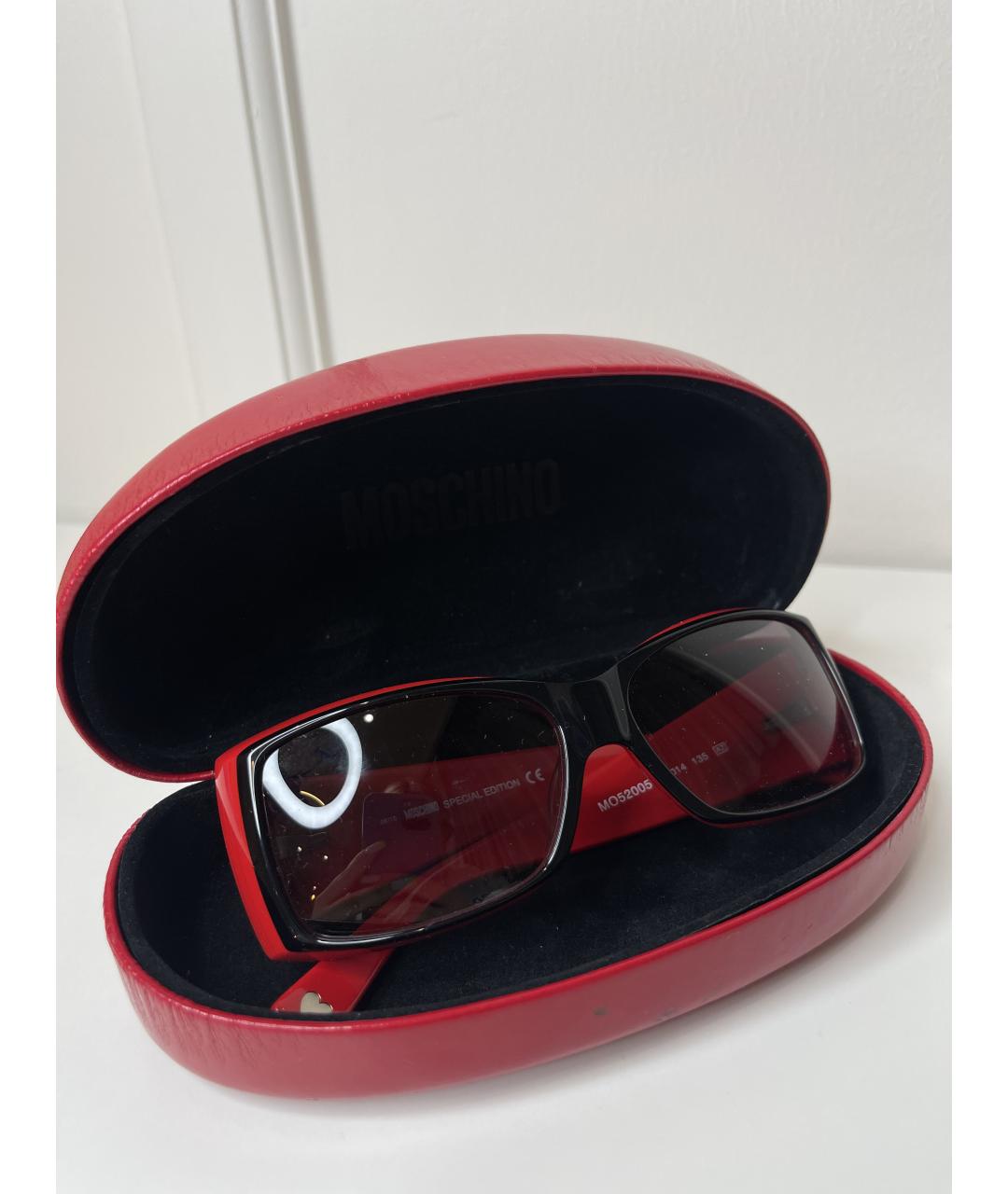MOSCHINO Красные пластиковые солнцезащитные очки, фото 5