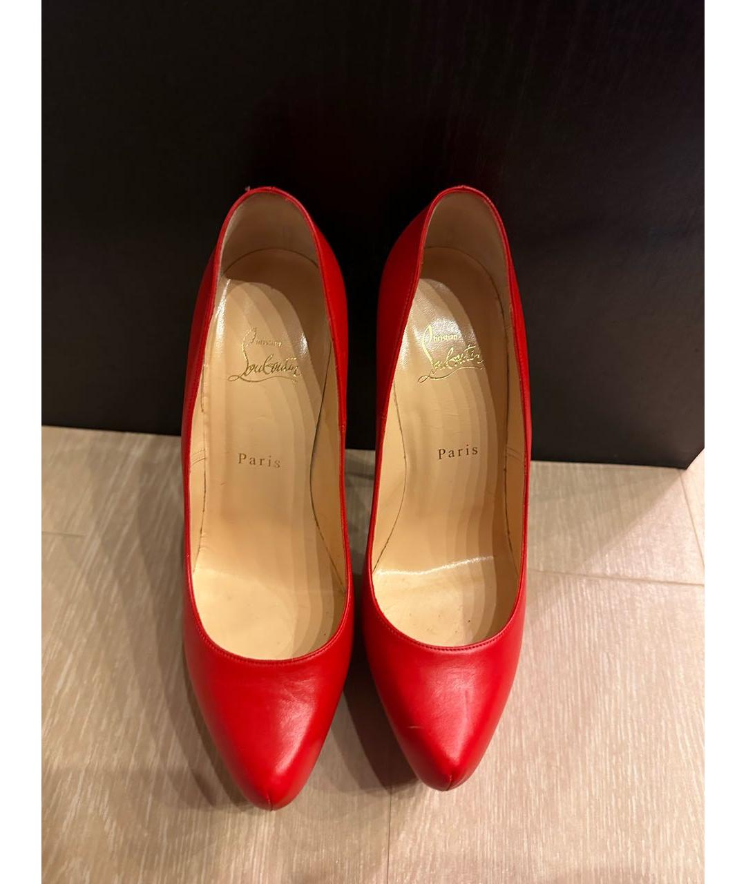 CHRISTIAN LOUBOUTIN Красные кожаные туфли, фото 2