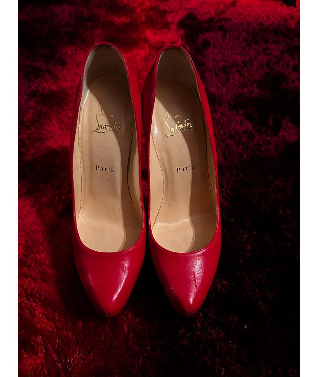 CHRISTIAN LOUBOUTIN Красные кожаные туфли, фото 7