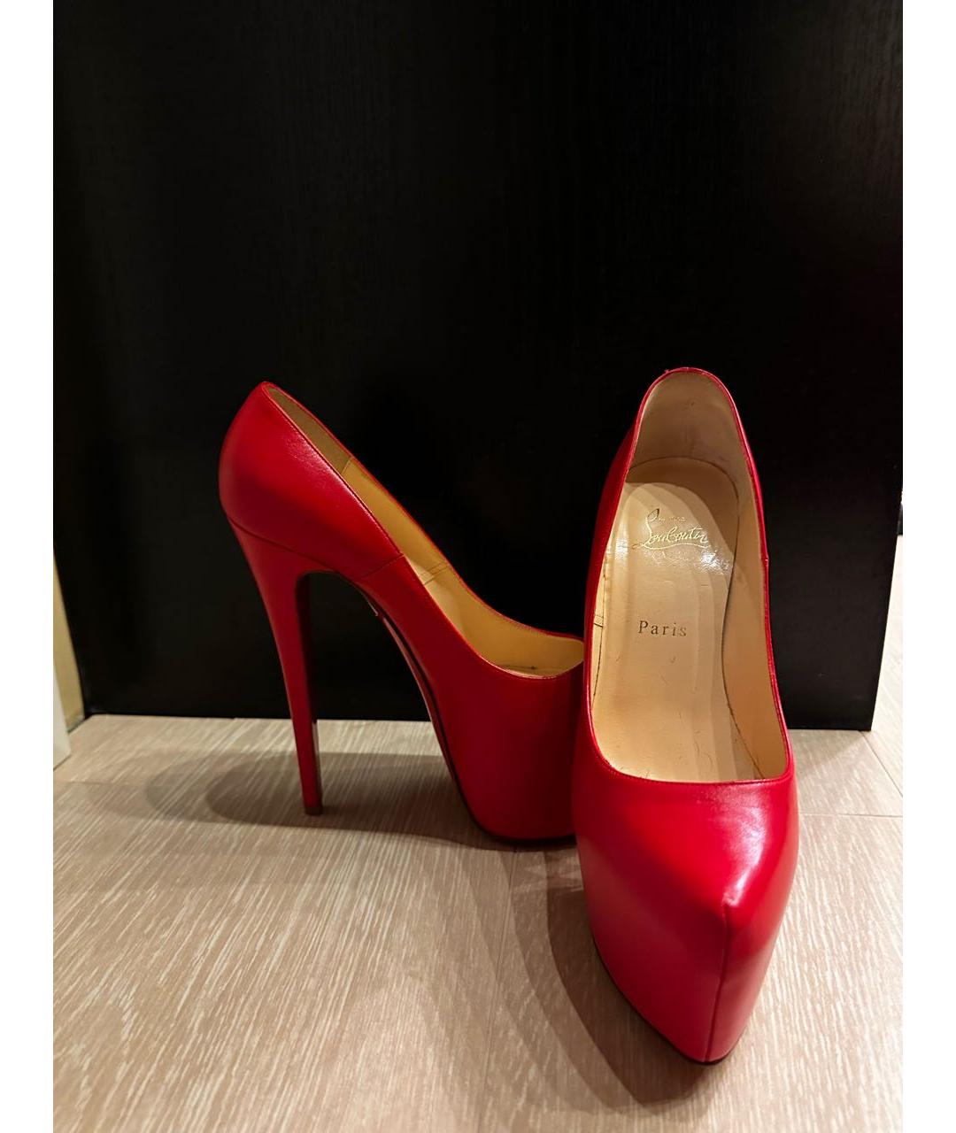 CHRISTIAN LOUBOUTIN Красные кожаные туфли, фото 4