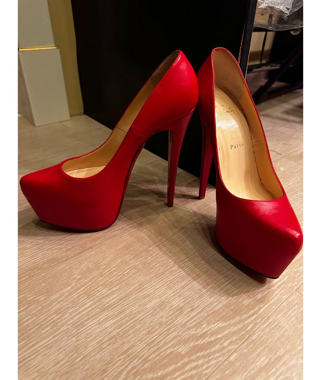 CHRISTIAN LOUBOUTIN Красные кожаные туфли, фото 8