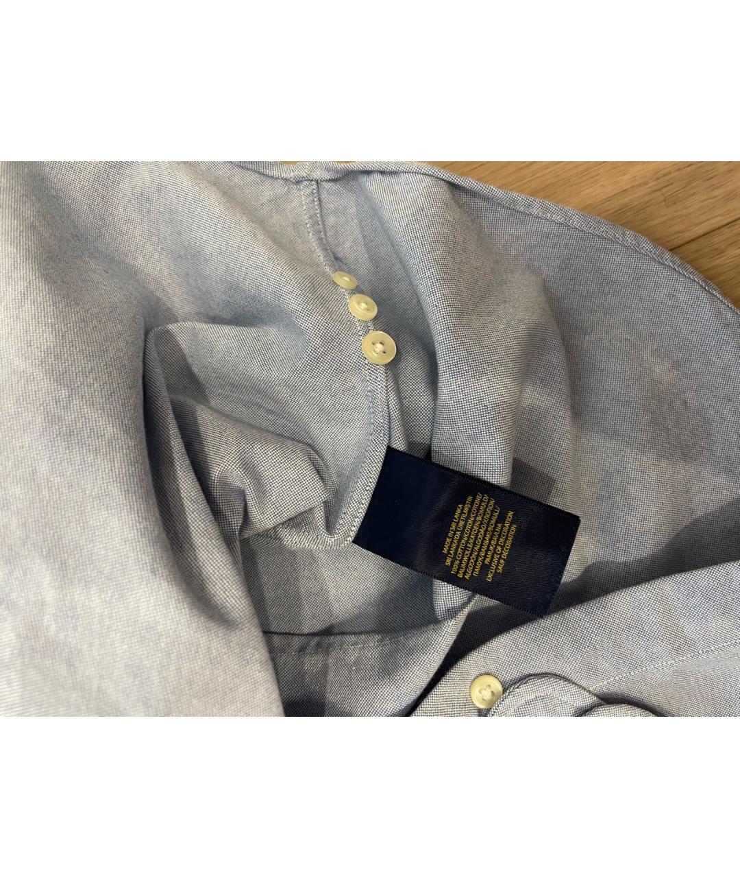 RALPH LAUREN Голубая хлопковая рубашка, фото 4