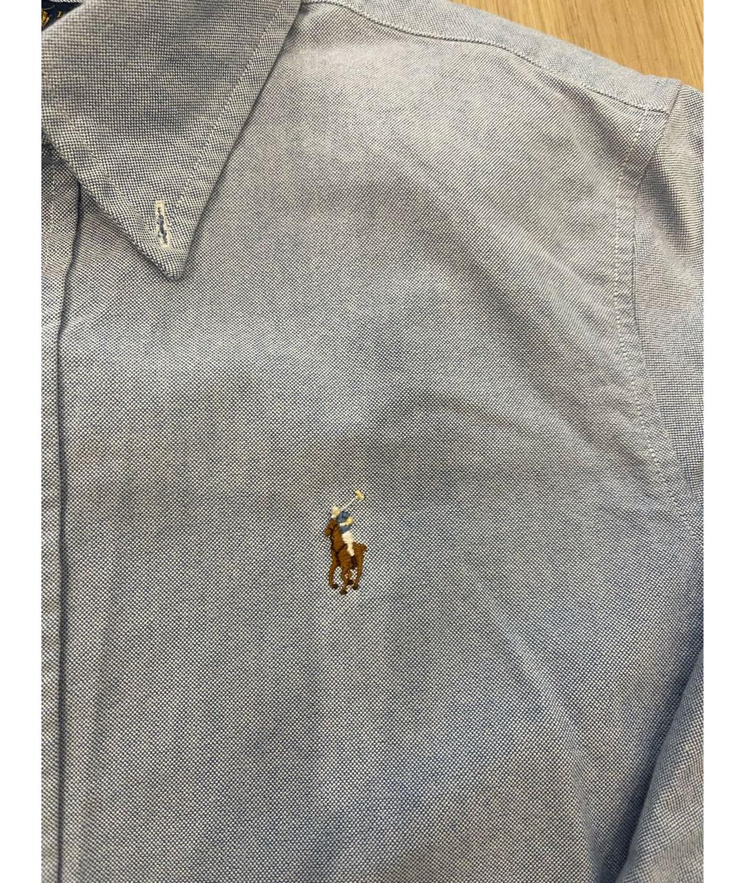 RALPH LAUREN Голубая хлопковая рубашка, фото 2
