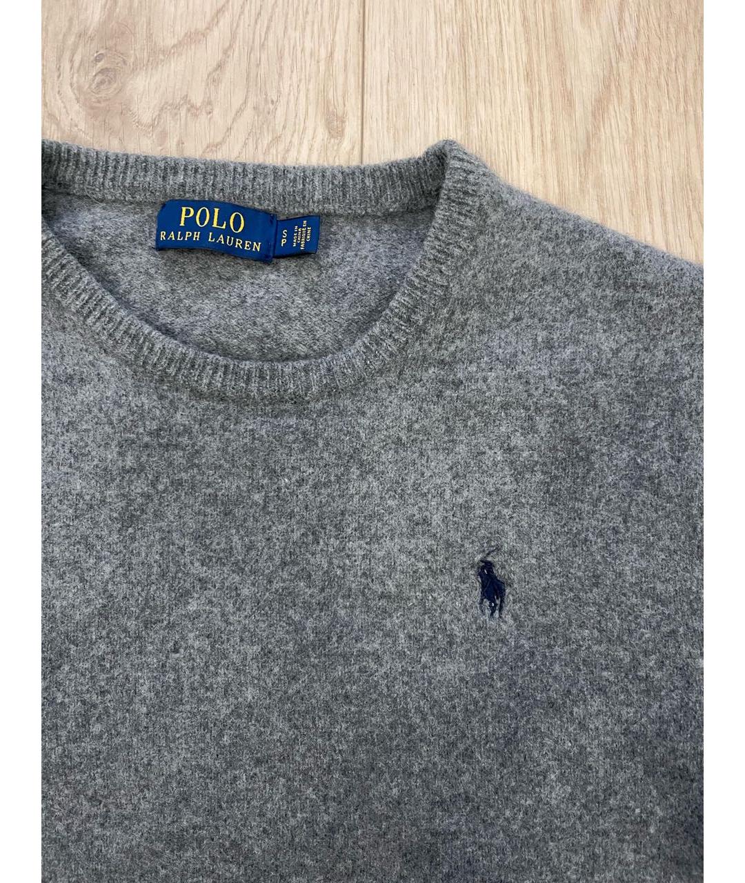 POLO RALPH LAUREN Антрацитовый шерстяной джемпер / свитер, фото 3