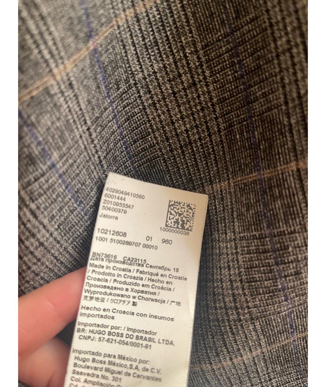 HUGO BOSS Серый шерстяной жакет/пиджак, фото 5
