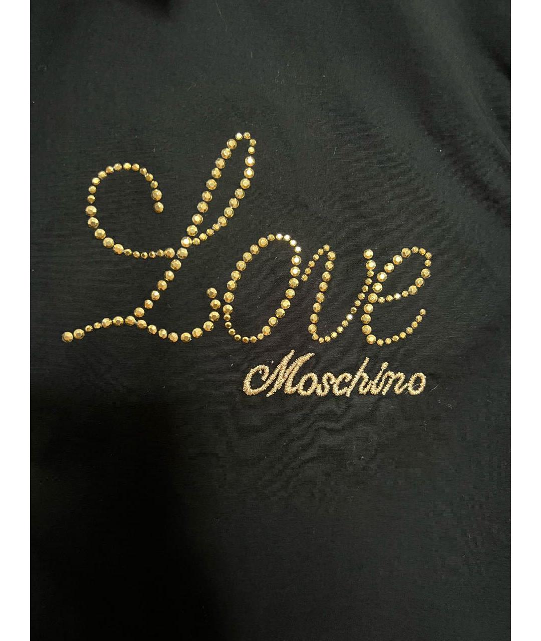 LOVE MOSCHINO Черная хлопковая рубашка, фото 2