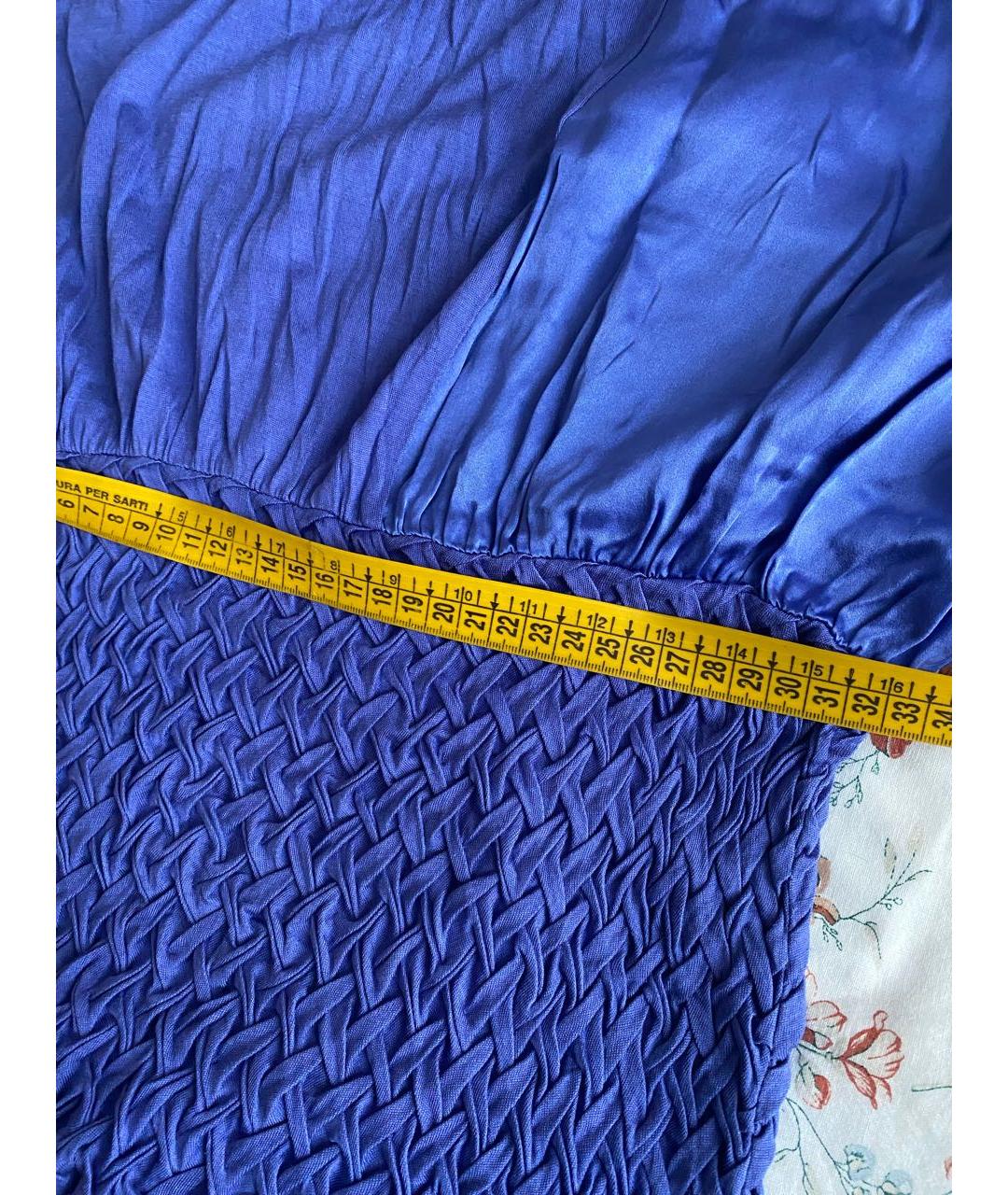 HUGO BOSS Синее шелковое повседневное платье, фото 8