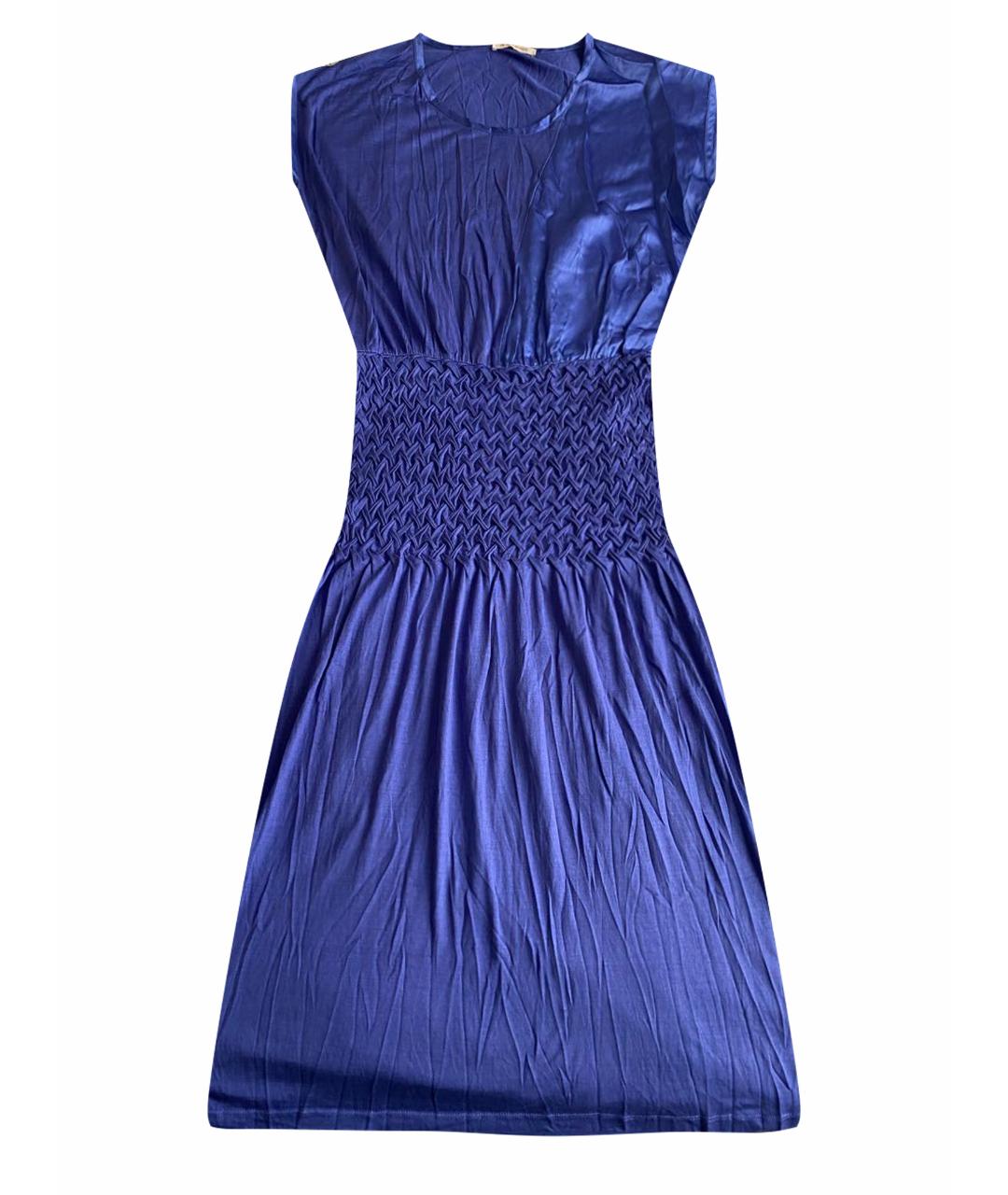 HUGO BOSS Синее шелковое повседневное платье, фото 1