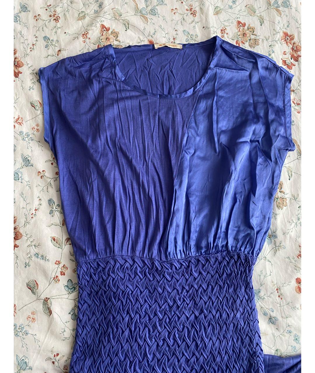 HUGO BOSS Синее шелковое повседневное платье, фото 2