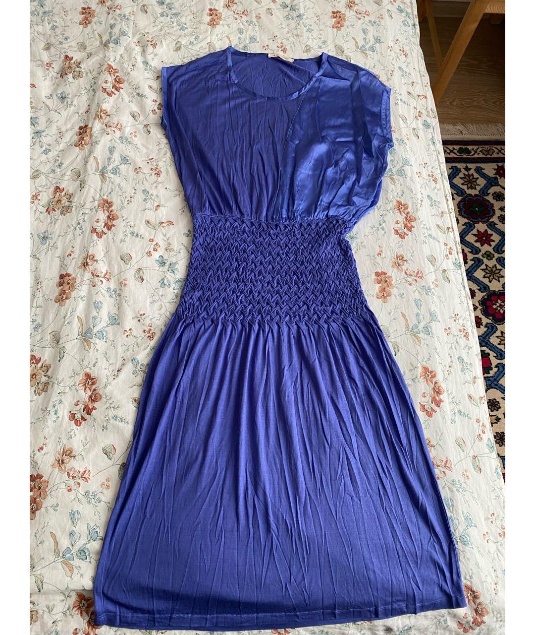 HUGO BOSS Синее шелковое повседневное платье, фото 9