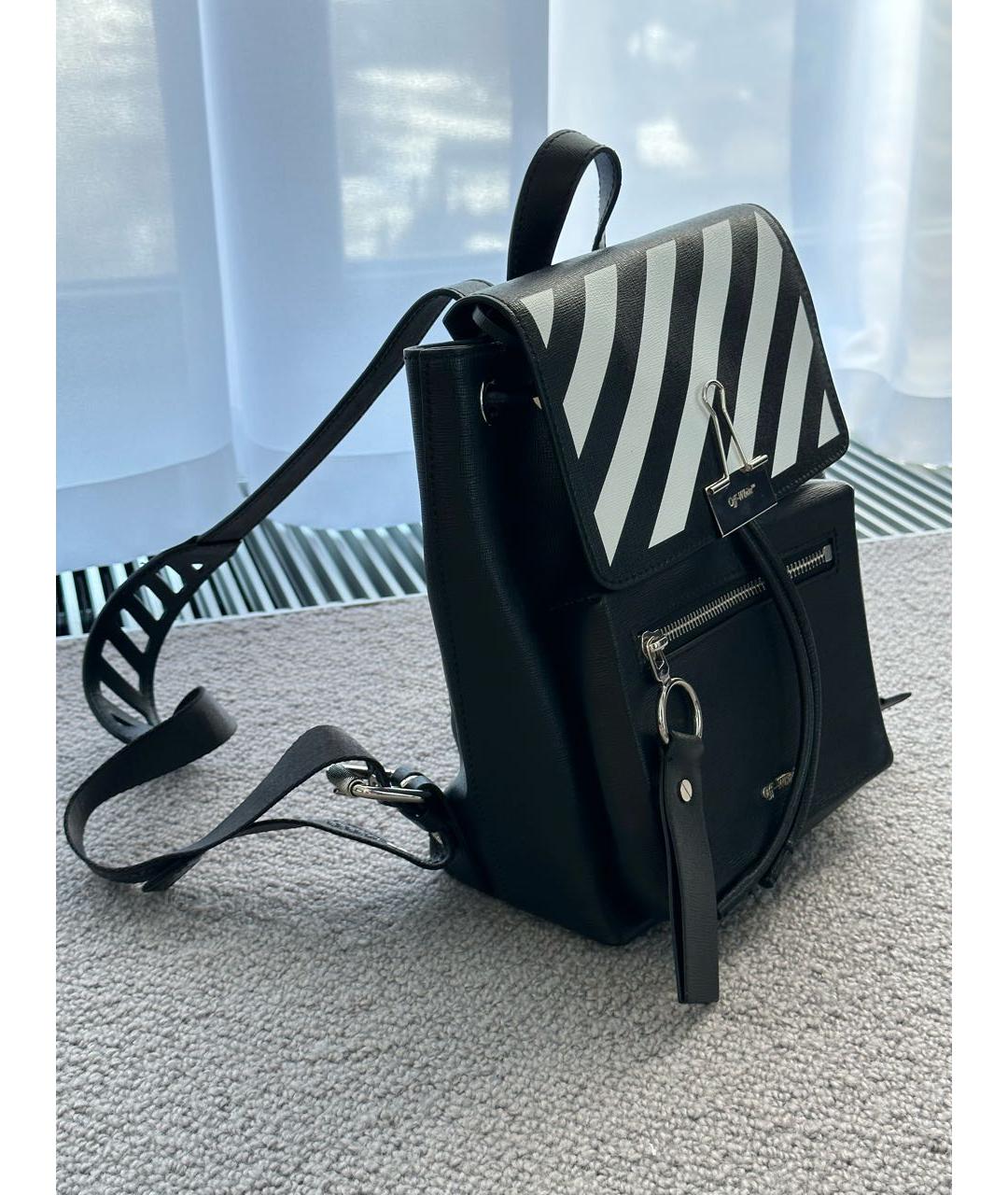 OFF-WHITE Черный рюкзак из искусственной кожи, фото 2