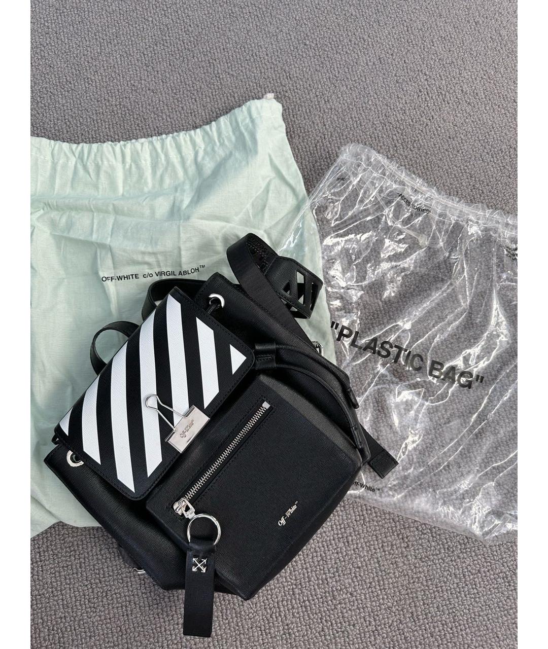 OFF-WHITE Черный рюкзак из искусственной кожи, фото 6