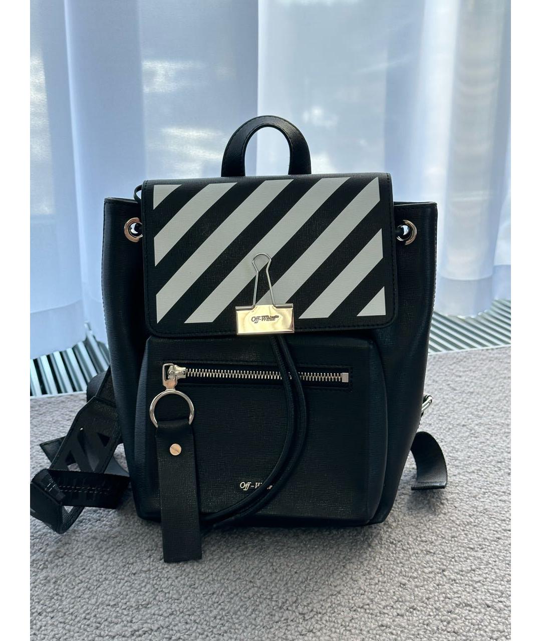 OFF-WHITE Черный рюкзак из искусственной кожи, фото 5
