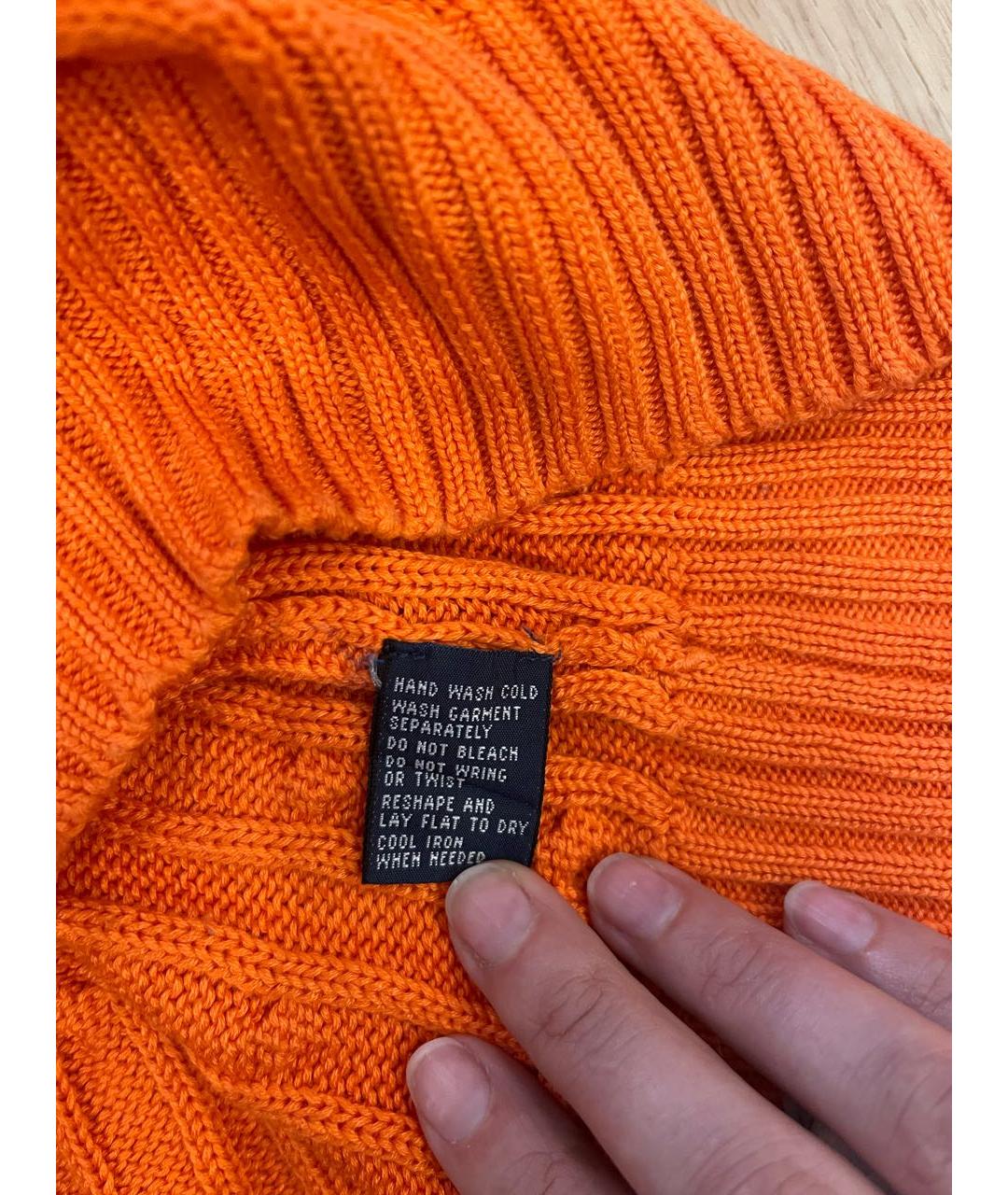 POLO RALPH LAUREN Оранжевый хлопковый джемпер / свитер, фото 4