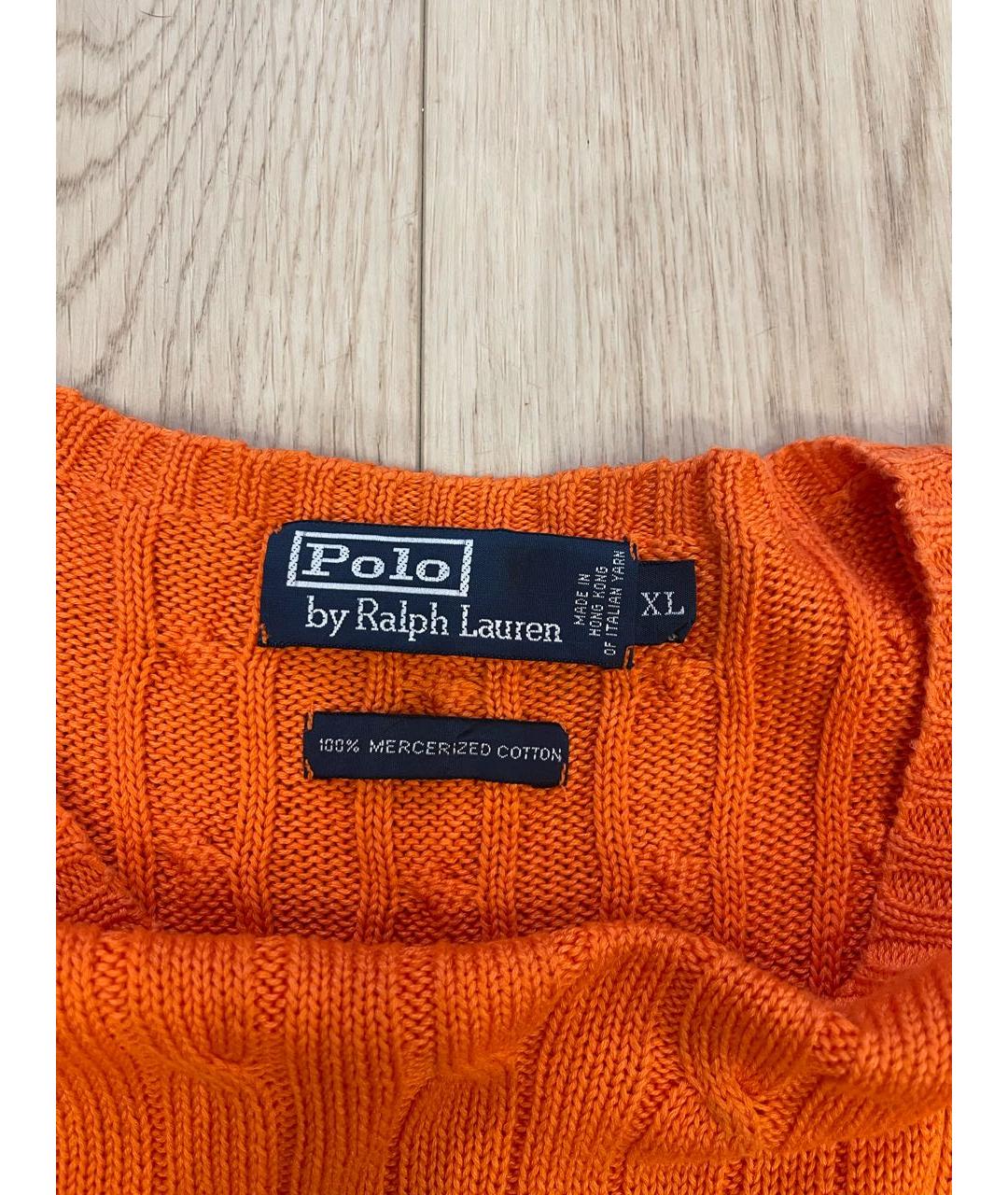 POLO RALPH LAUREN Оранжевый хлопковый джемпер / свитер, фото 5