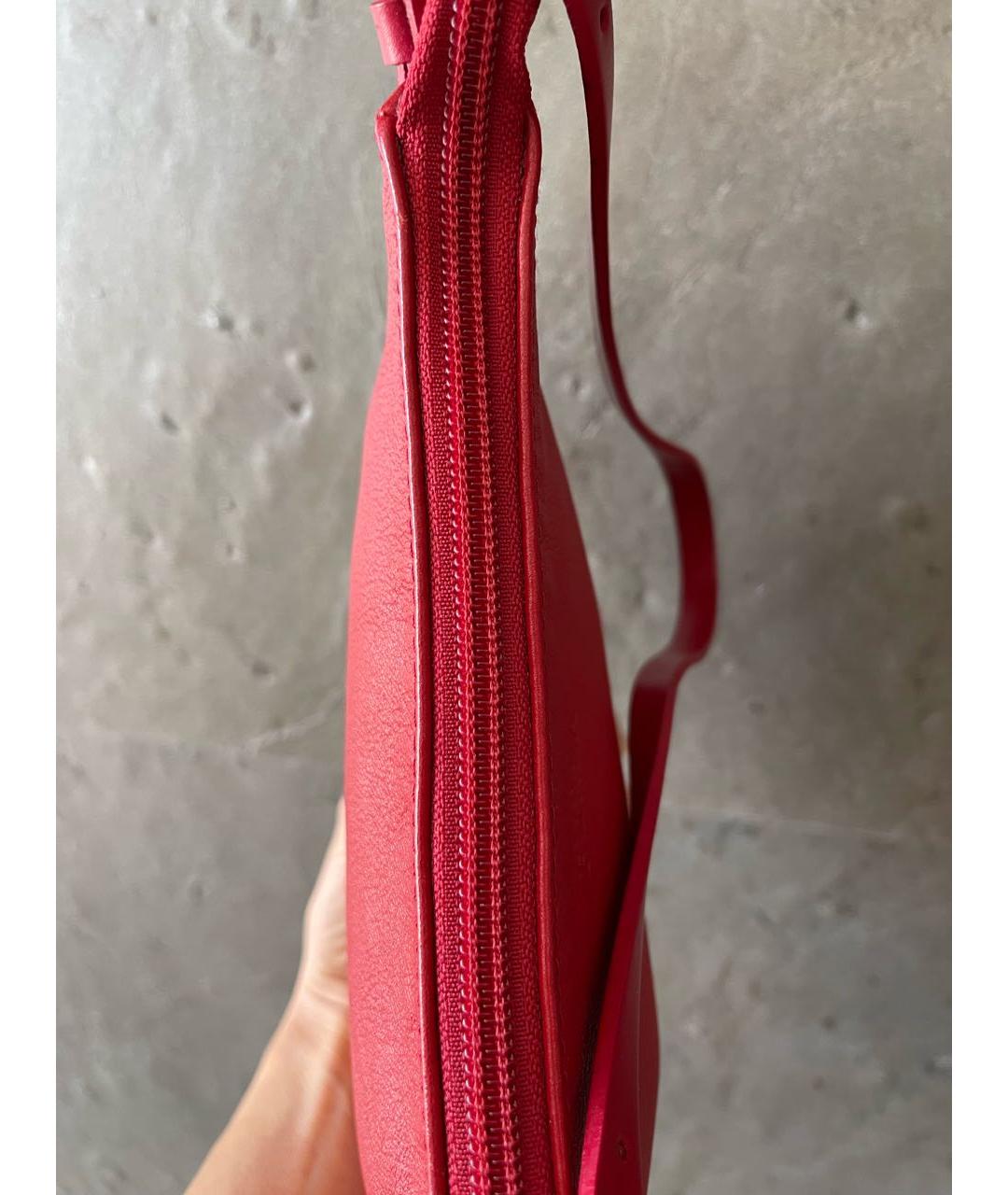 FURLA Красная кожаная сумка с короткими ручками, фото 5