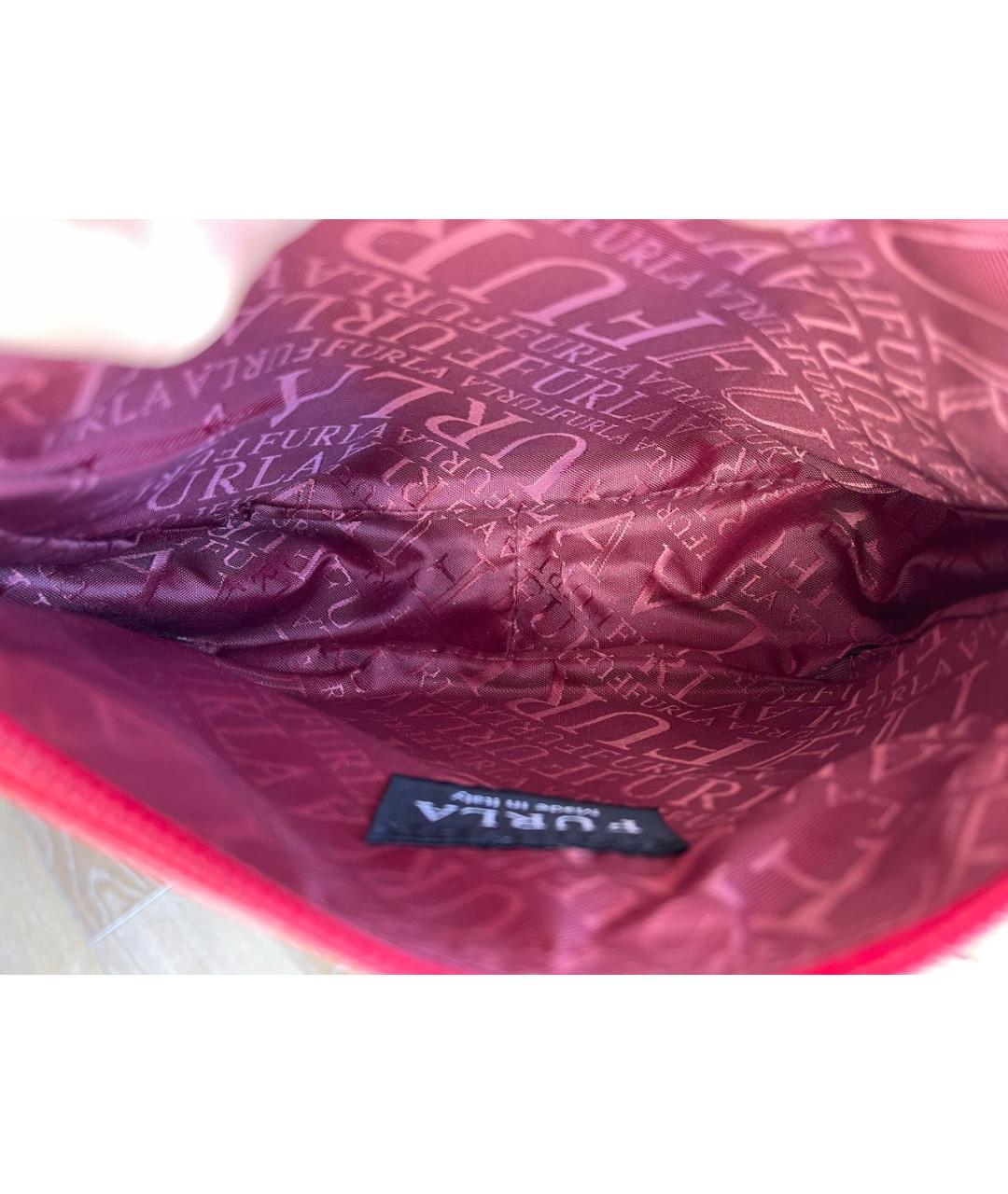 FURLA Красная кожаная сумка с короткими ручками, фото 4