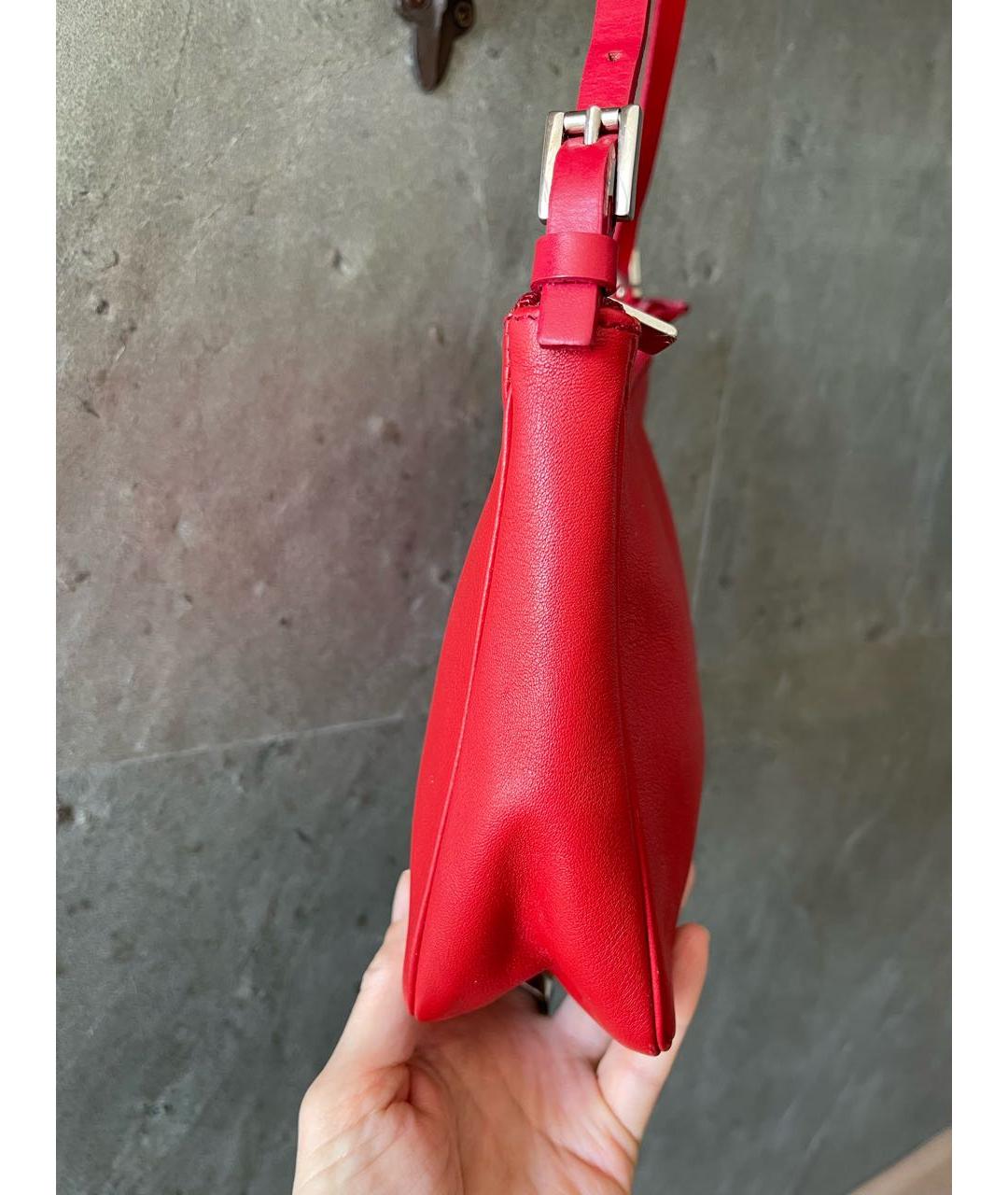 FURLA Красная кожаная сумка с короткими ручками, фото 2