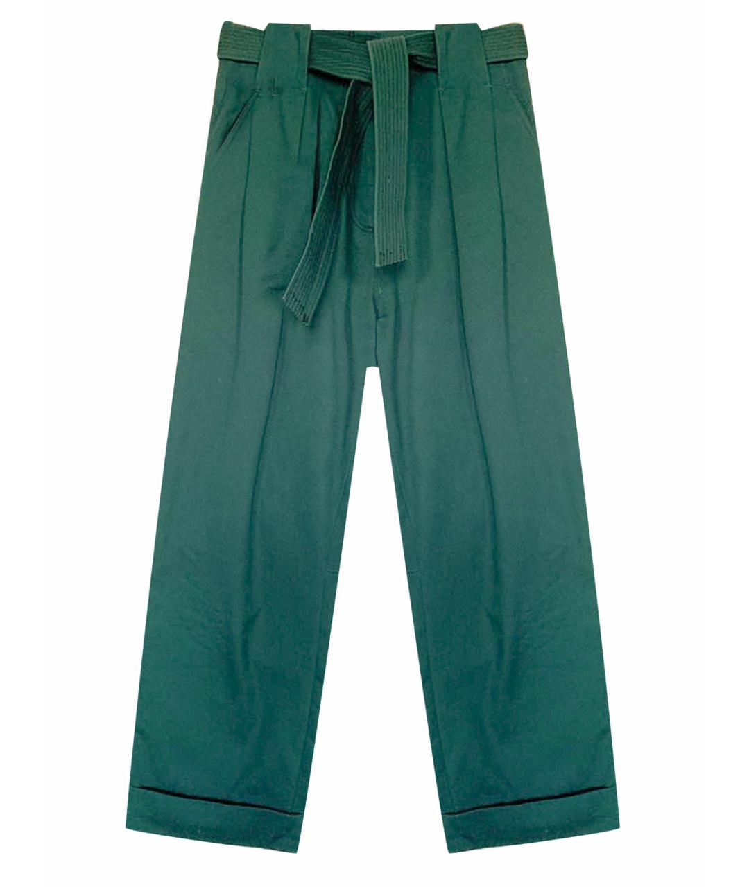 SANDRO Зеленые хлопковые брюки широкие, фото 1