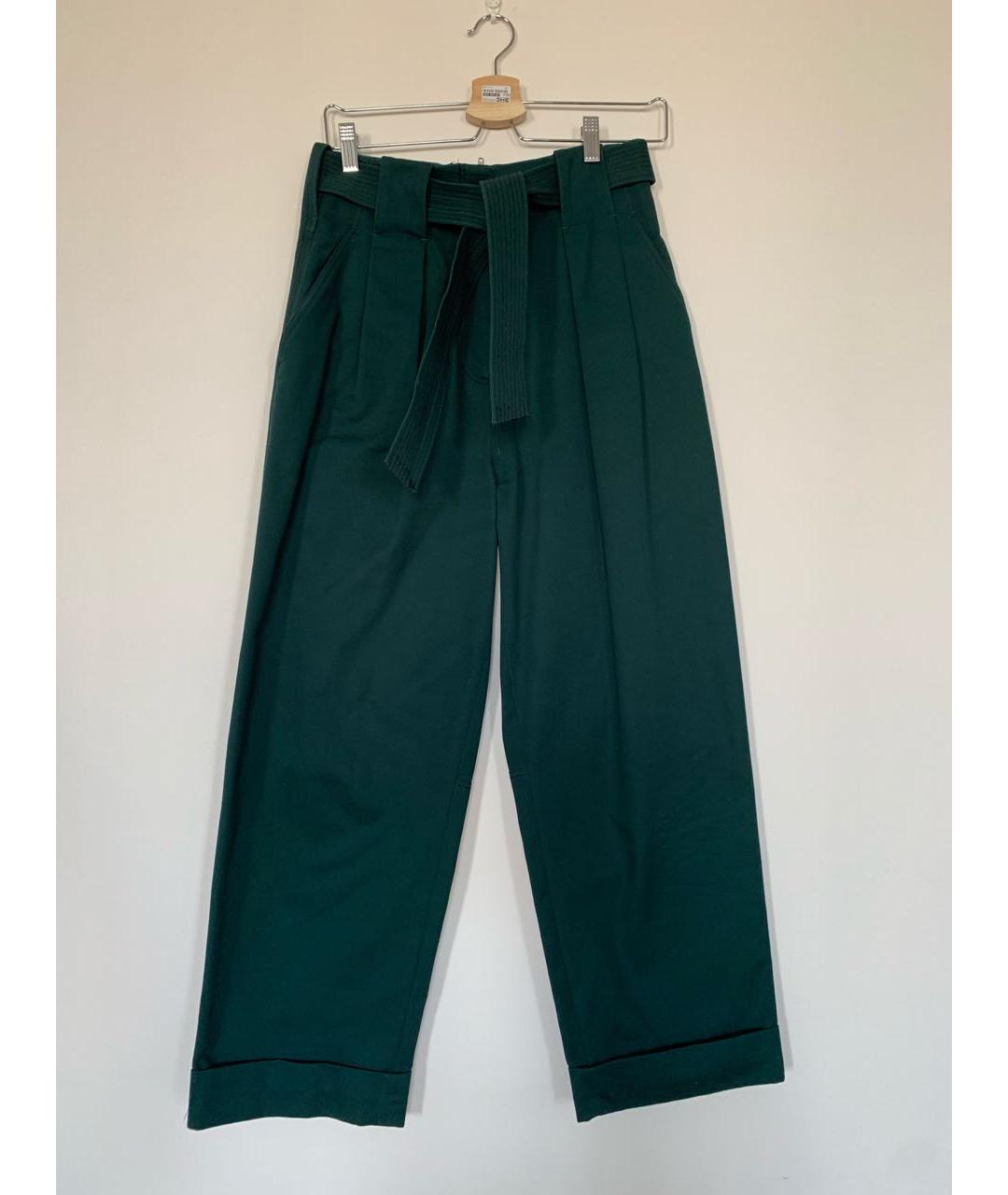 SANDRO Зеленые хлопковые брюки широкие, фото 6