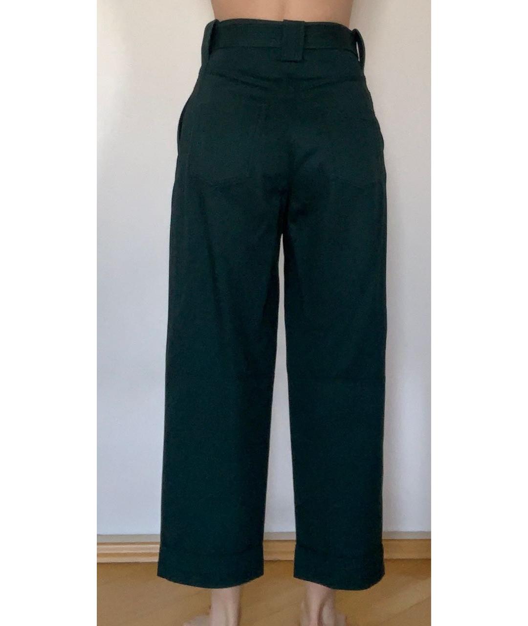 SANDRO Зеленые хлопковые брюки широкие, фото 4