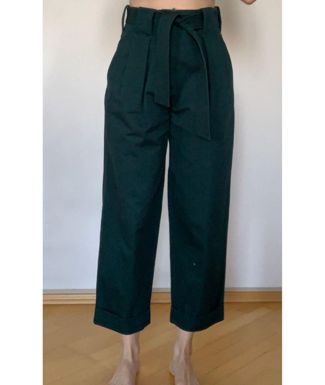 SANDRO Зеленые хлопковые брюки широкие, фото 3