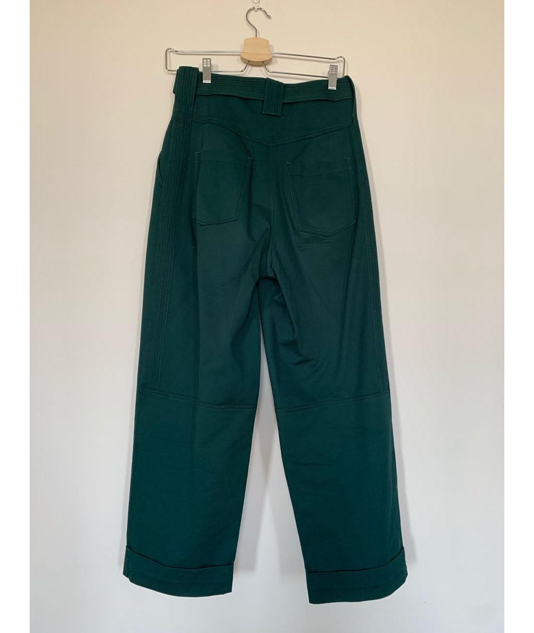 SANDRO Зеленые хлопковые брюки широкие, фото 2