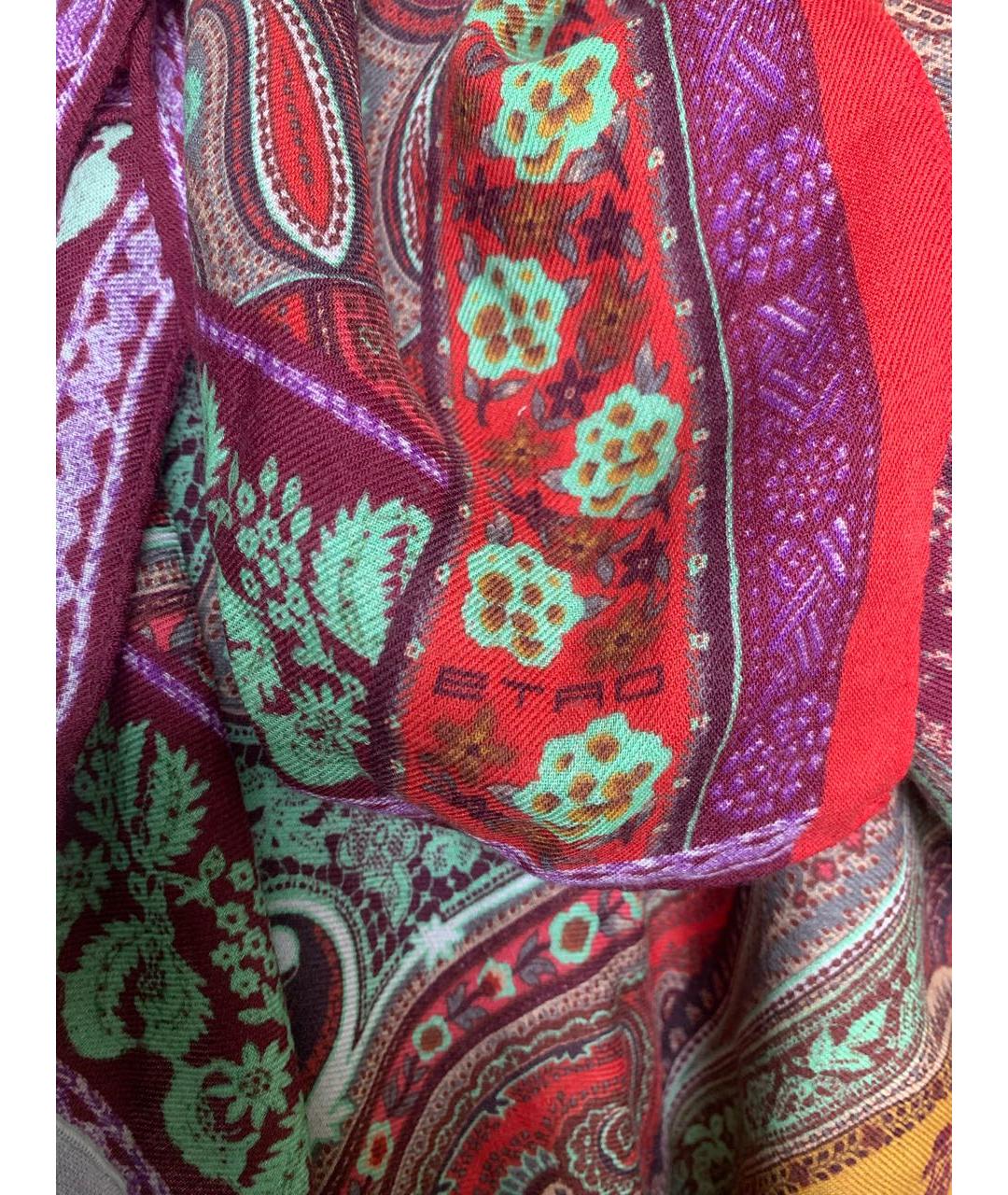 ETRO Красный кашемировый платок, фото 2