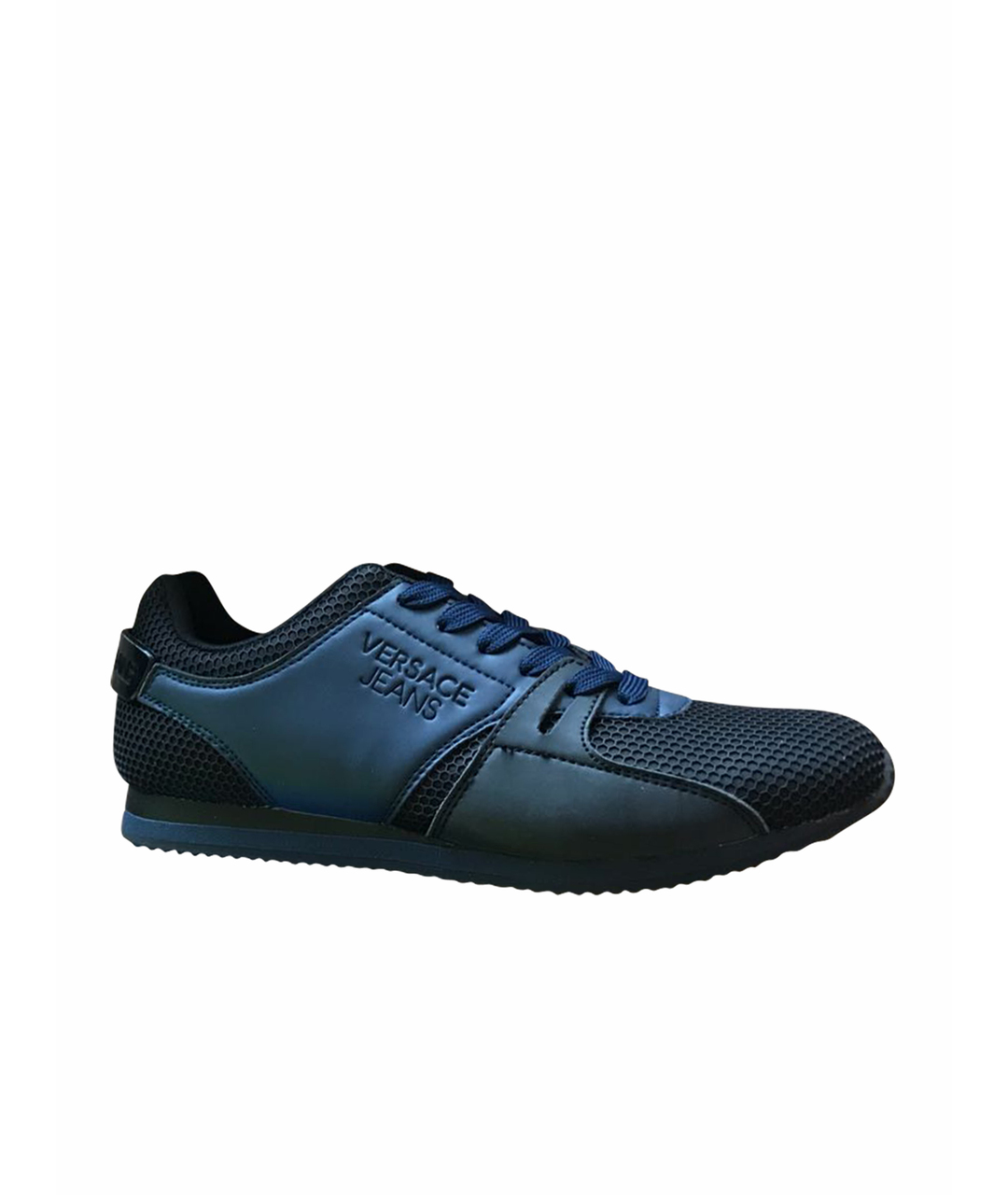 VERSACE JEANS COUTURE Синие текстильные низкие кроссовки / кеды, фото 1